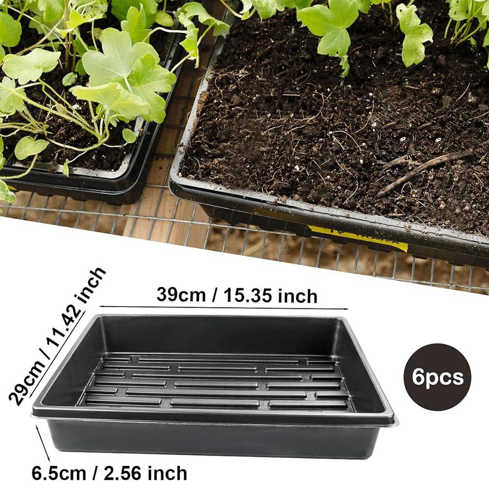 AFKSMILE Anzuchttablett 6 Pack Anzuchtschale Saatschalen für Sämlinge Gartentabletts (6 St), Ohne Löcher, für Pflanzen Pflanzschale im Garten Gewächshaus