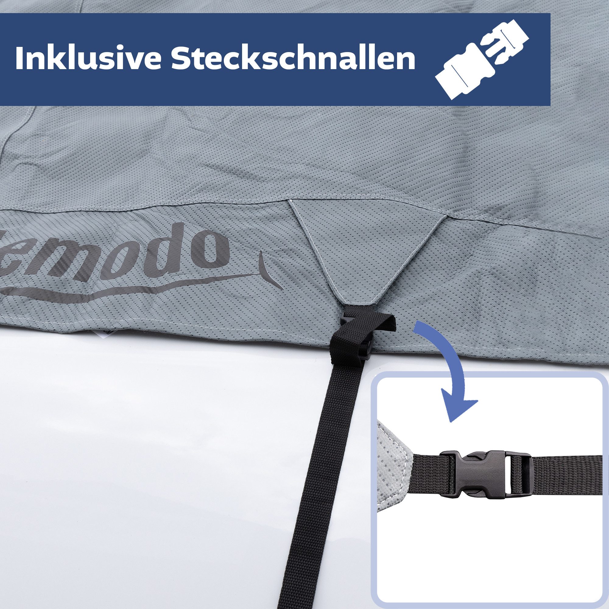 Lemodo Wohnmobilschutzhülle Dachabdeckung für Wohnmobil, mit Spanngurte und Aufbewahrungstasche