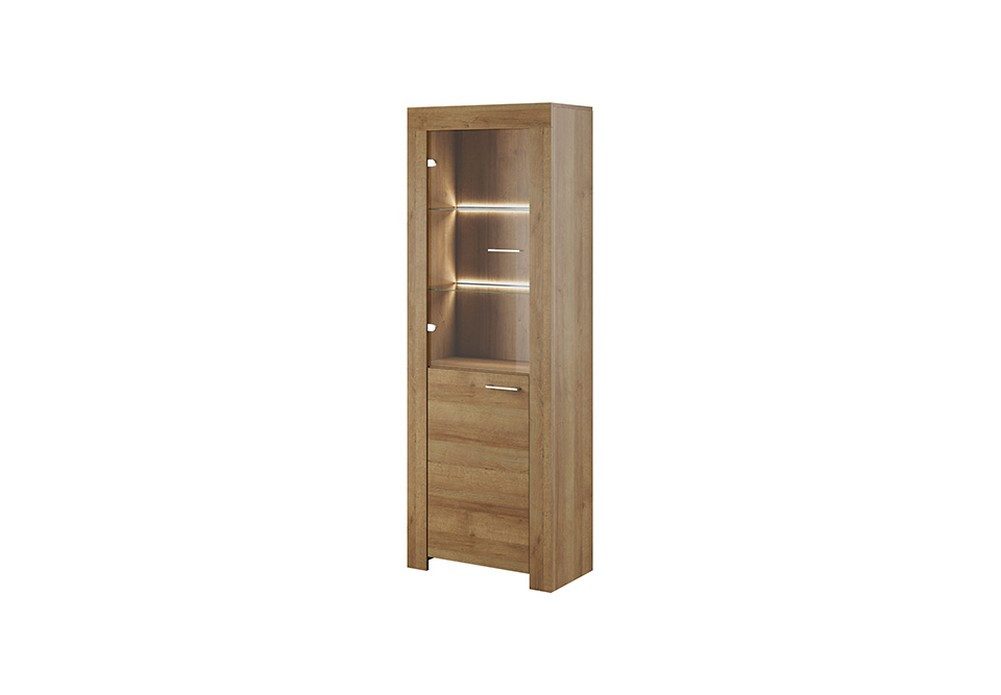 Vitrine Moderner Holzschrank mit Glaselementen für das Wohnzimmer