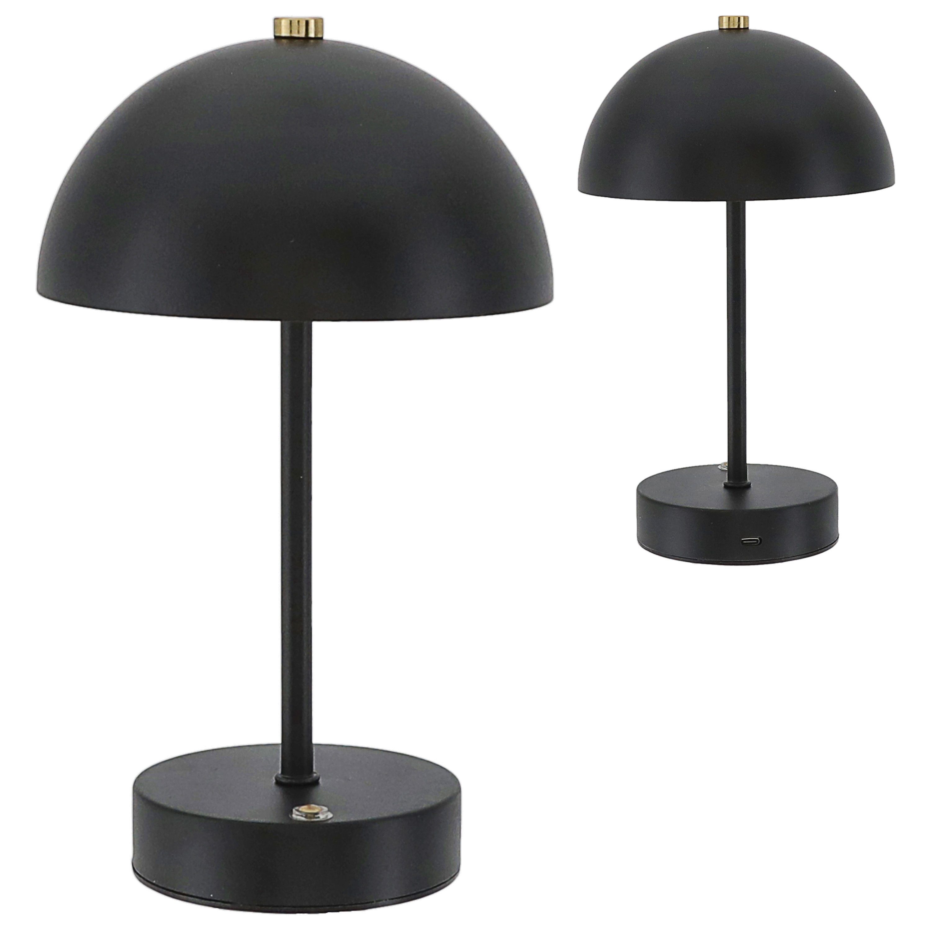 CEPEWA LED Tischleuchte LED Leuchte 'Oslo' schwarz USB 16 LEDs Eisen Ø15x25,5cm 3 Weißtöne