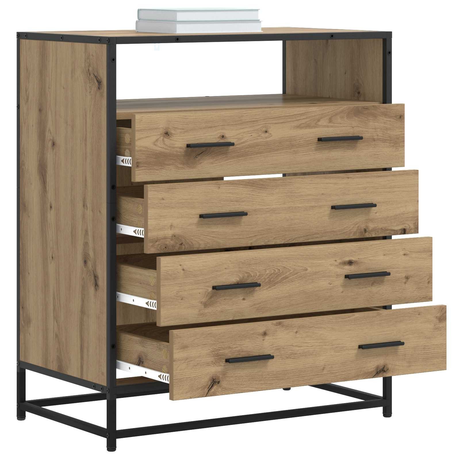 vidaXL Kommode Schubladenschrank 4-Schublade Artisan-Eiche 70 x 41 x 83,5 cm (1 St)