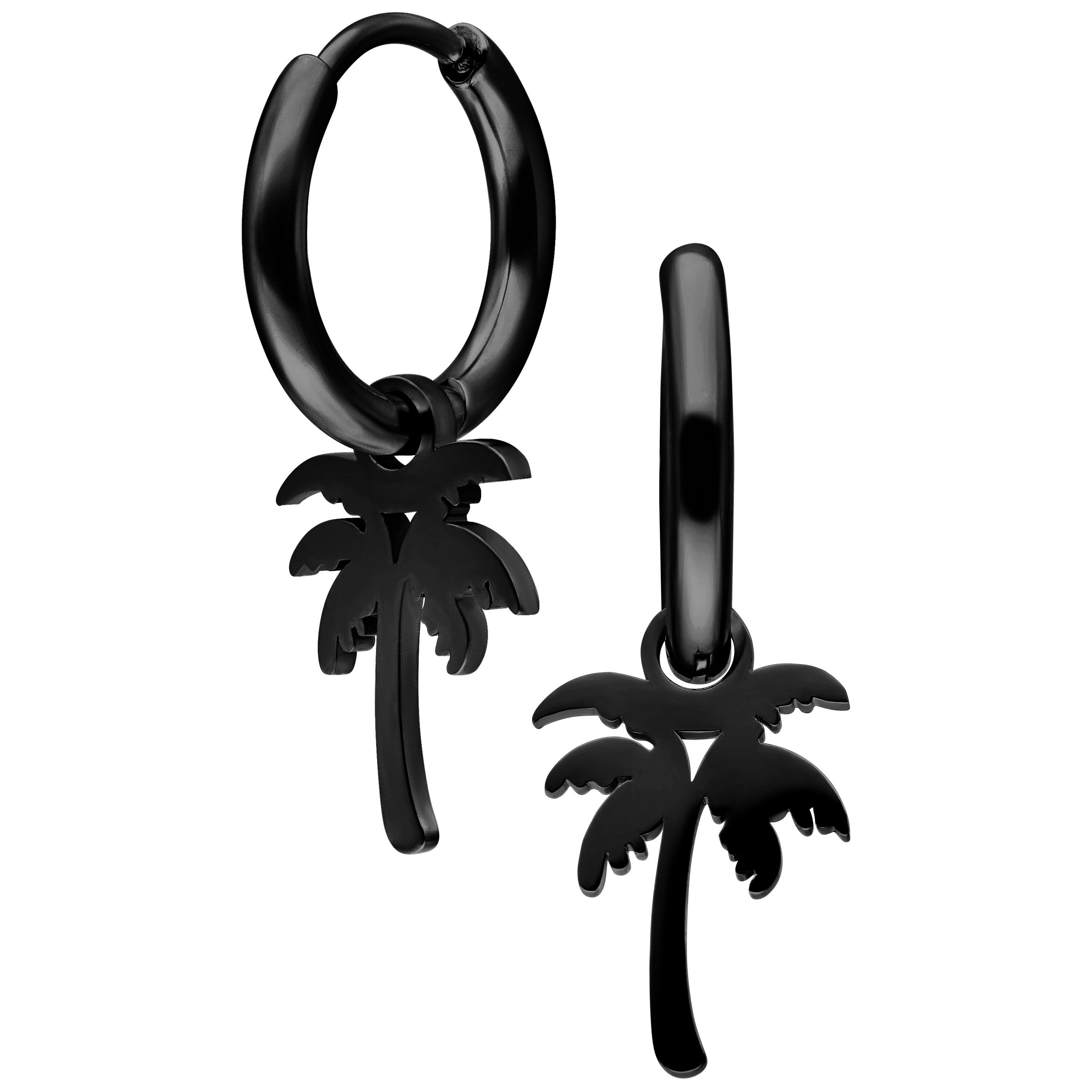 Paar Ohrhänger Mini Palm Hoops Pair - Schwarz