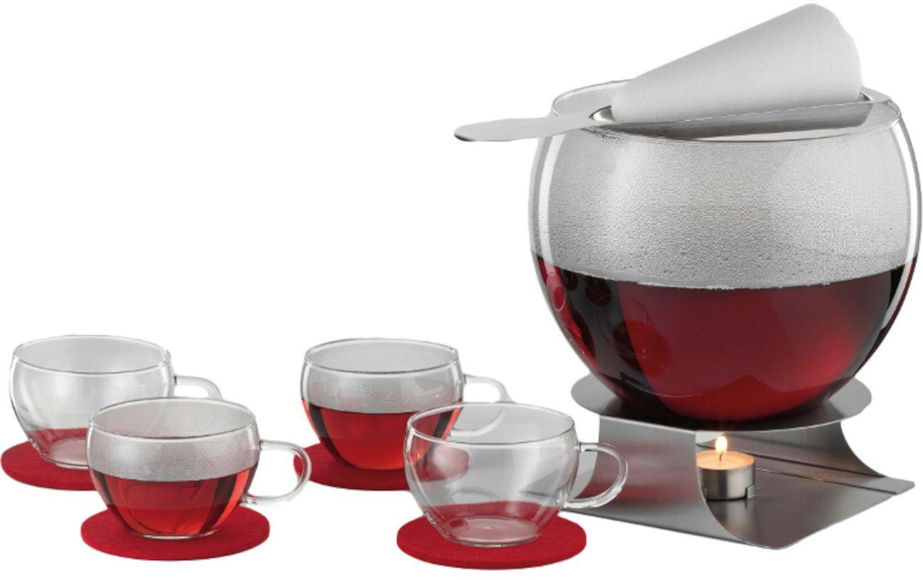 SIMAX Bowle-Set (Set, 11-tlg), (Feuerzangenbowle), inkl. vier Bowletassen mit Filzuntersetzer