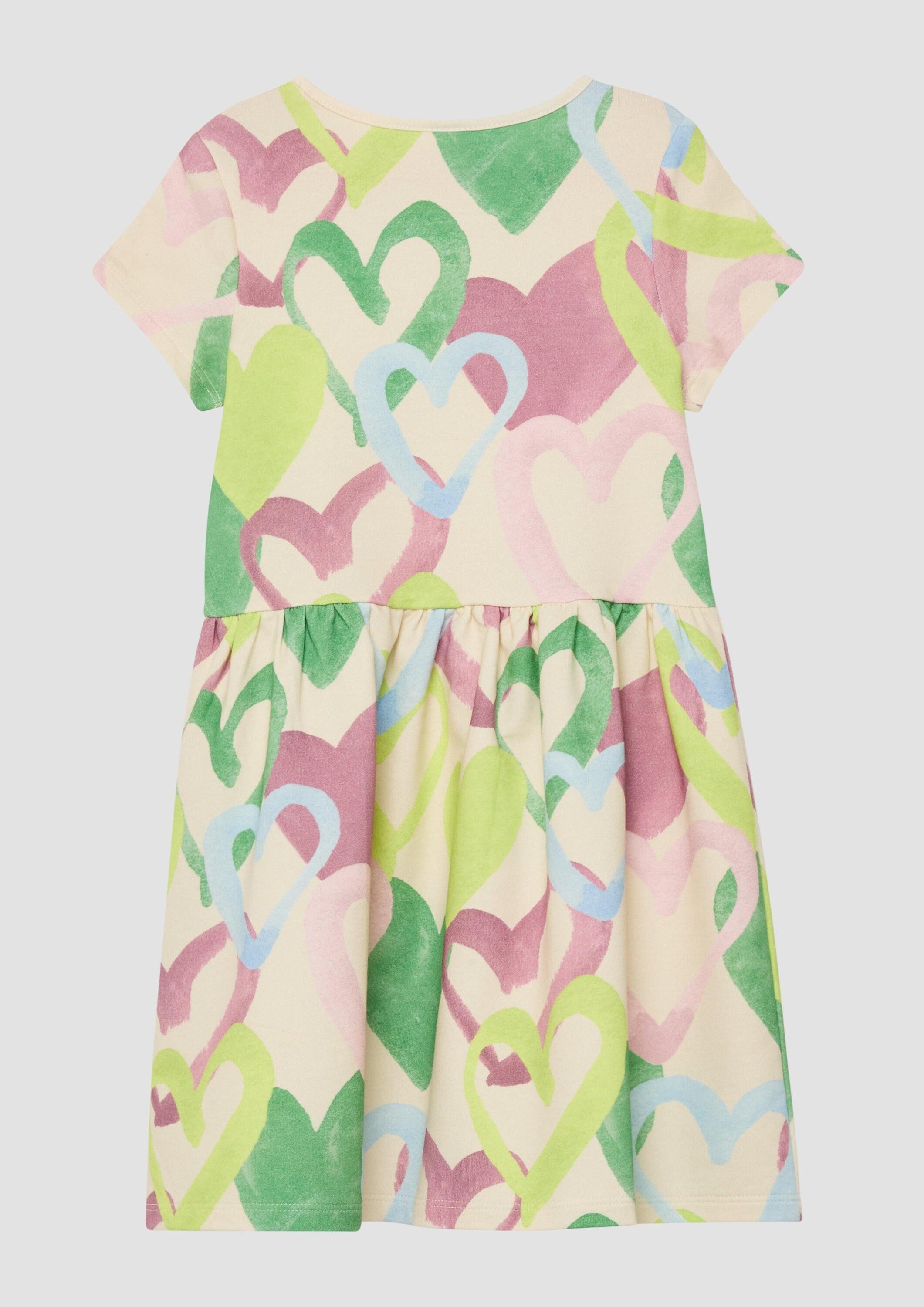 s.Oliver Minikleid Kleid Leichtes Sweat-Kleid mit All-over-Print