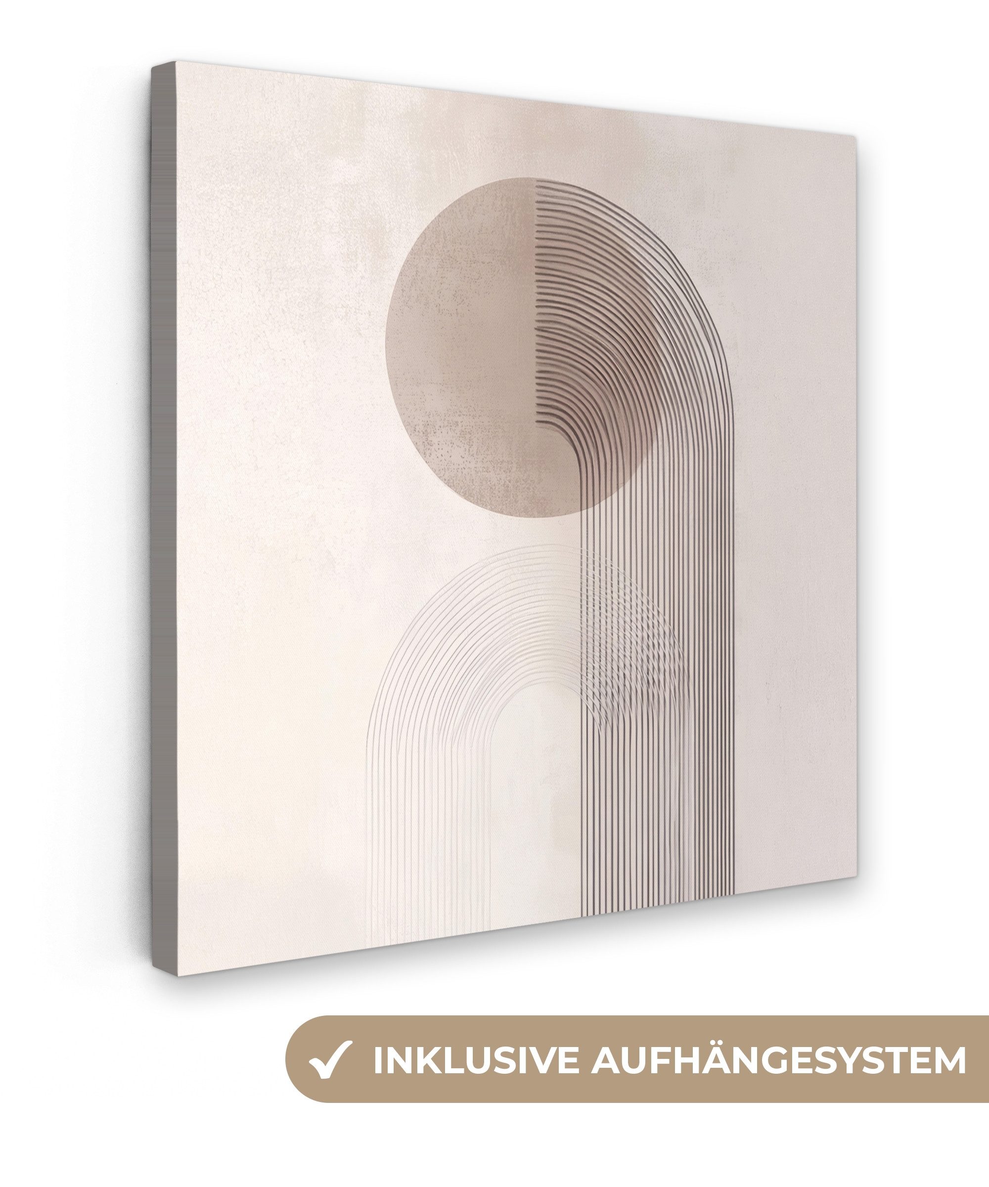OneMillionCanvasses® Leinwandbild Minimalistisch - Kreis - Hellgrau, Fotodr günstig online kaufen