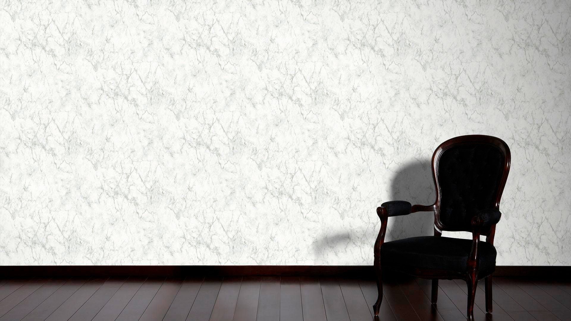 living walls Vliestapete Materials, Moderne Tapete weiß/steingrau Marmor