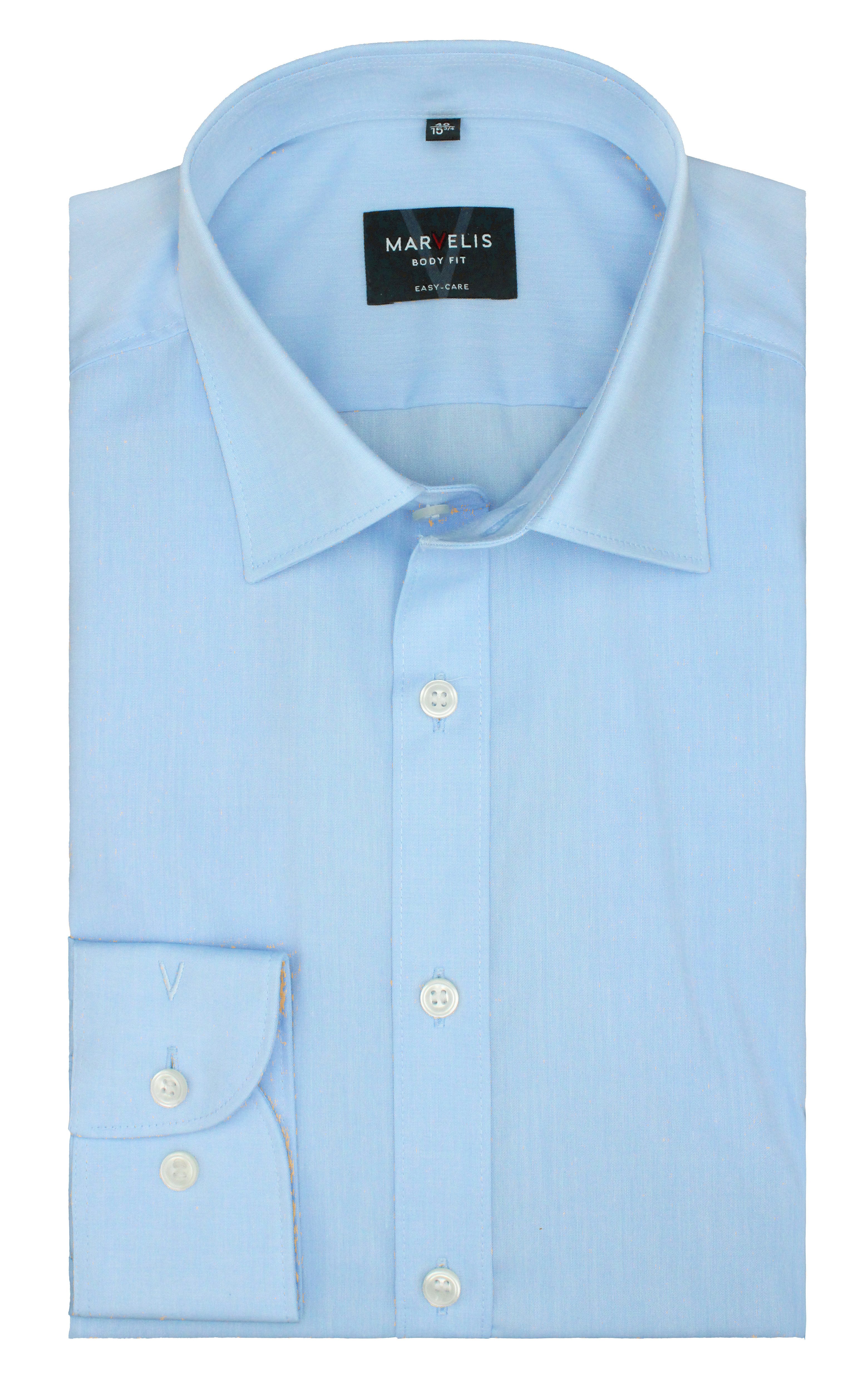 MARVELIS Businesshemd Hellblau, Body Fit, Langarm, Bügelleicht, 100% Baumwo günstig online kaufen