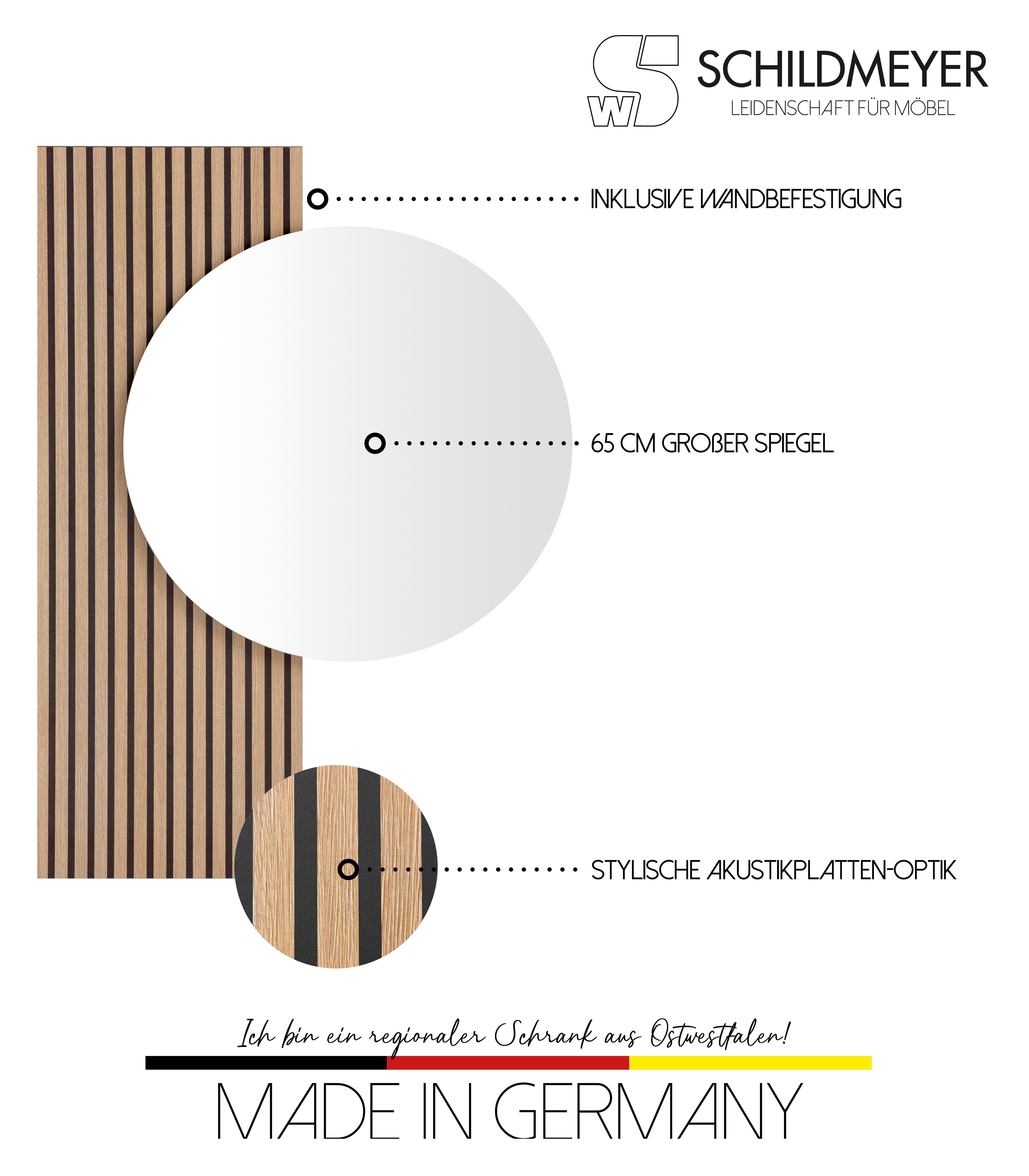 Schildmeyer Spiegel Loft, Breite 79 cm, Runde Spiegelfläche