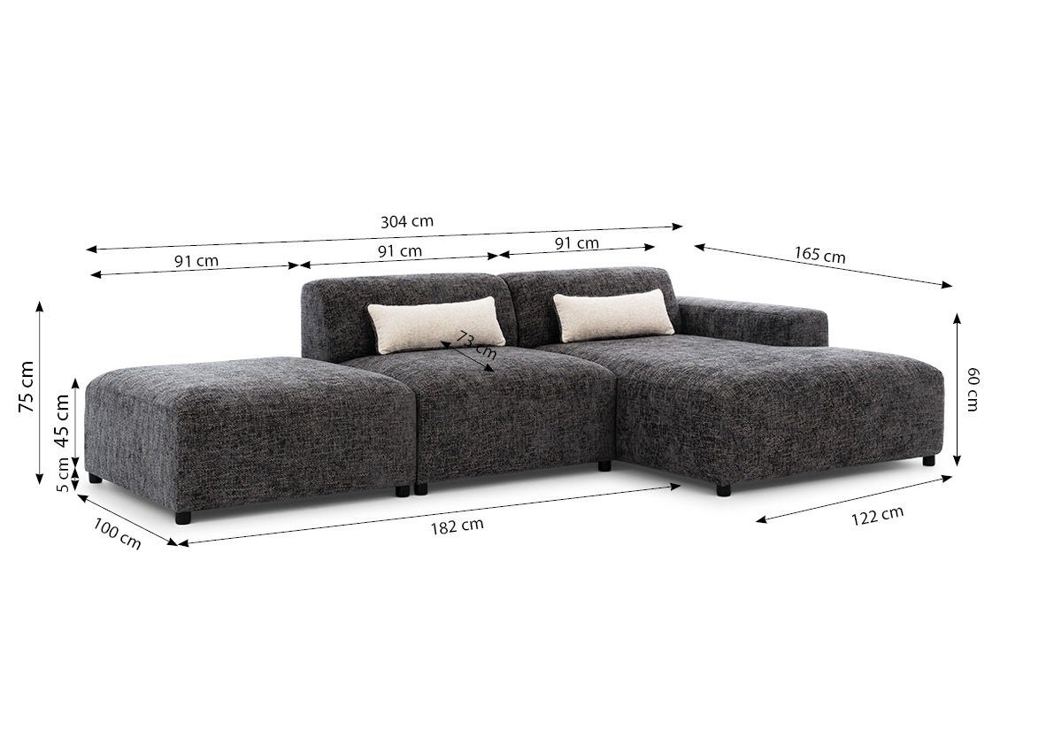 Ecksofa Zierkissen 2 Möbel Designersofa ROMY rechts oder Me, Fun in mane Honiggelb inkl. Enjoy links, Stoff