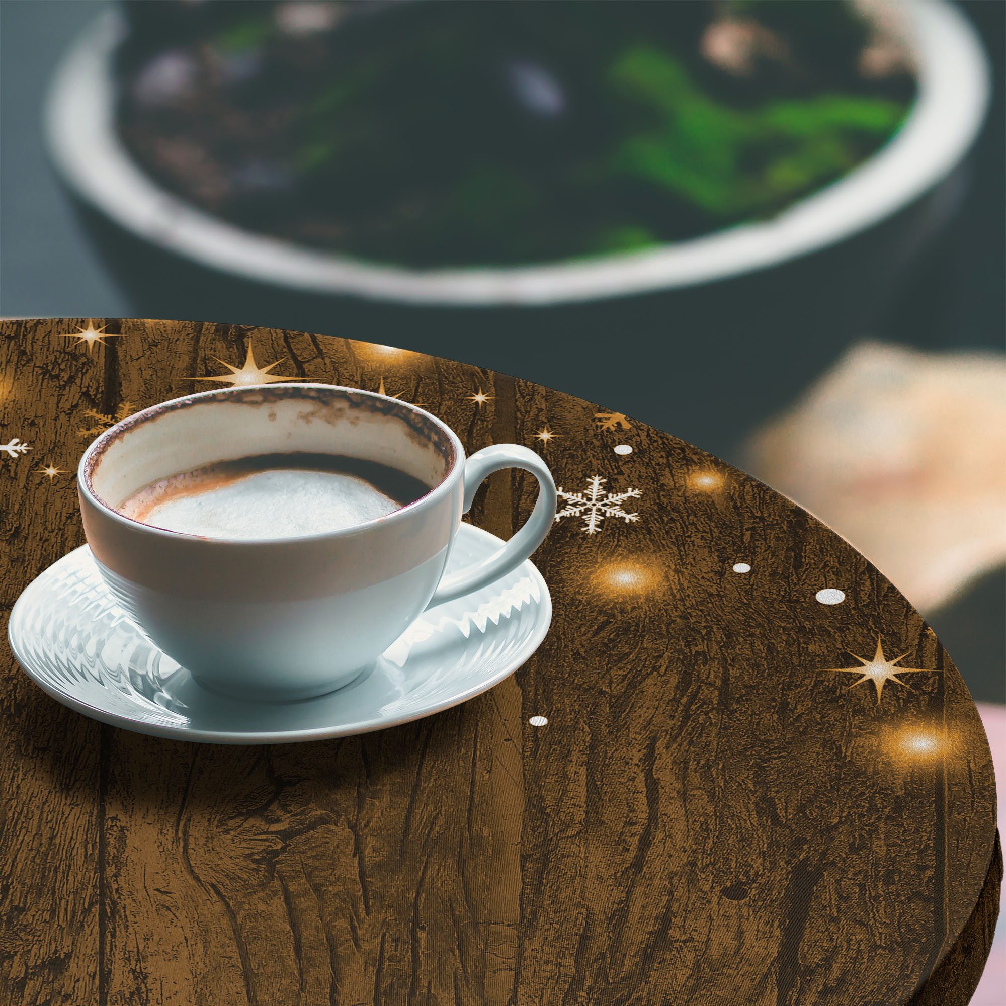 Abakuhaus Tischdecke Rundum-elastische Stofftischdecke, Weihnachten Holz un günstig online kaufen