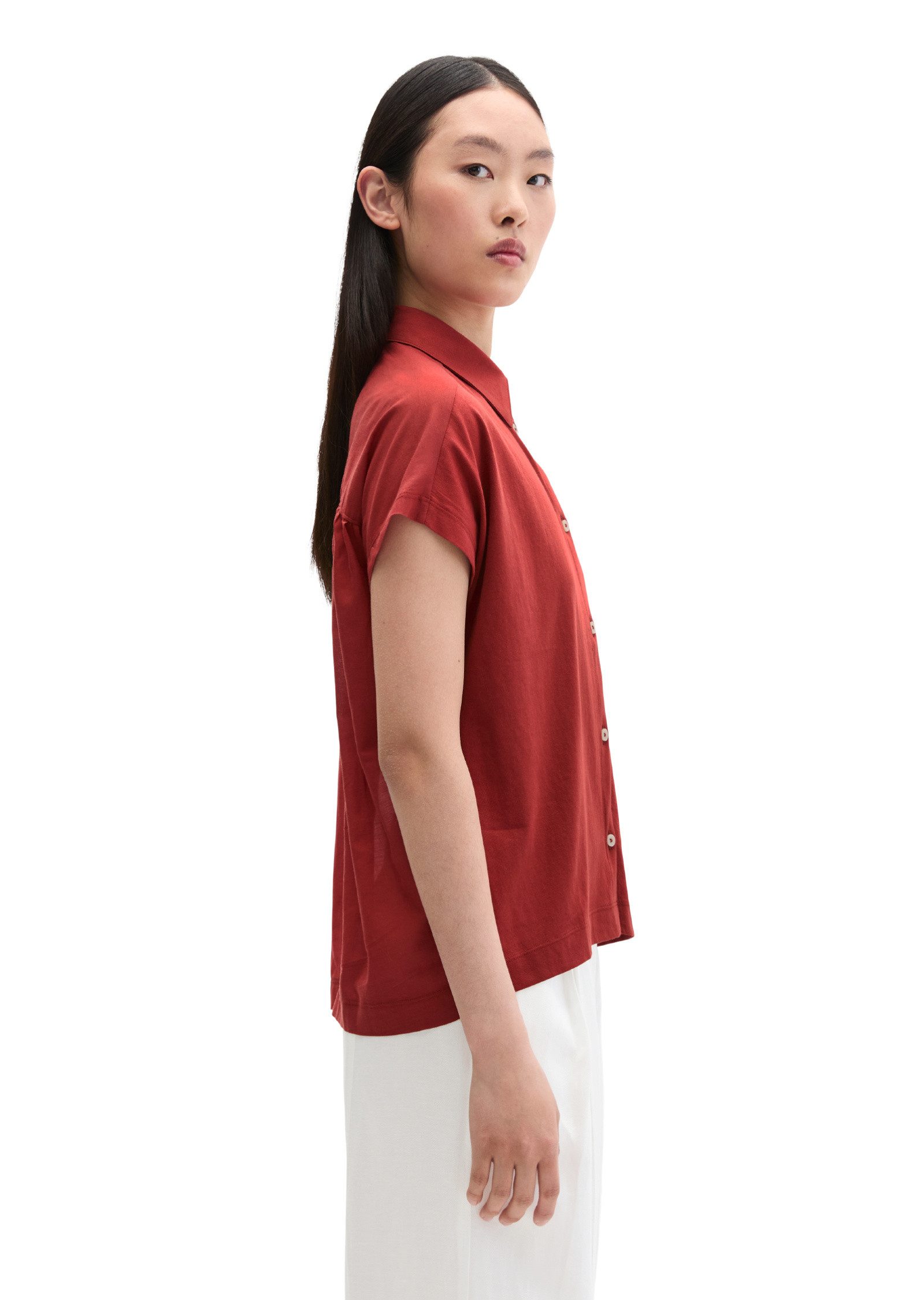 Marc O'Polo Kurzarmshirt aus Material-Mix