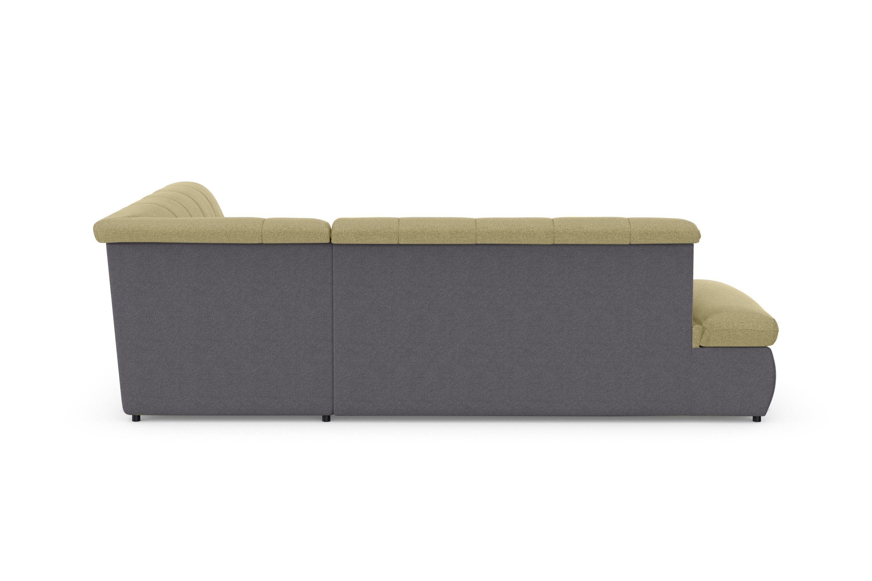 DOMO collection Ecksofa Moric, wahlweise Armlehnenverstellung Bettfunktion gelb | schlamm schlamm/gelb | mit und