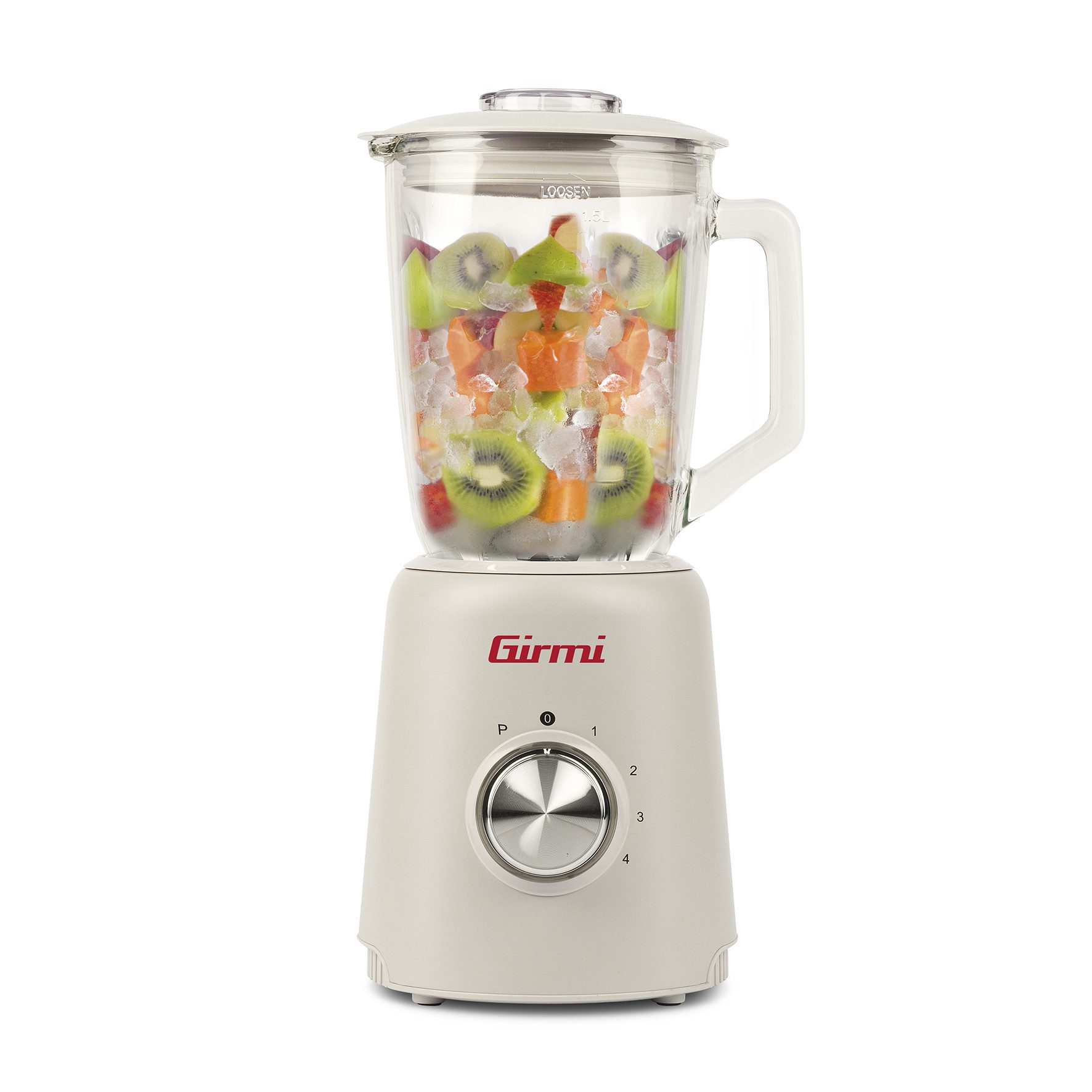 Girmi Standmixer FR9301, 1000 W, 4 Stufen, 1,5 l Glaskrug, 6 Edelstahlklingen, Eiscrusher, Pulse