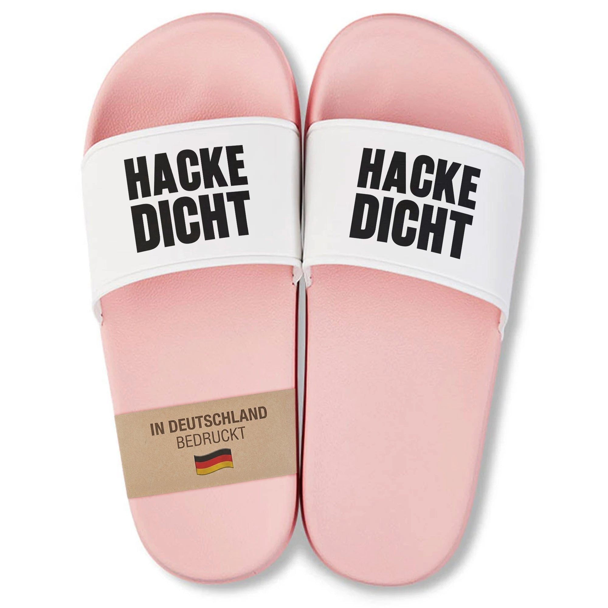 22Feels Badelatschen Damen Pink Geschenk JGA Mallorca Urlaub Spruch Hacke Badepantolette IN DEUTSCHLAND BEDRUCKT