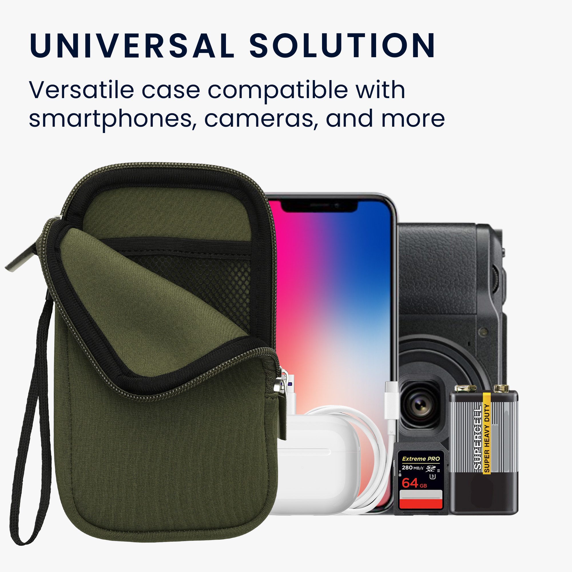 kwmobile Handytasche Handytasche für Smartphones L - 6,5" (1-tlg), Neopren Handy Hülle - Handy Tasche Sleeve Pouch – Bild 4 von 5