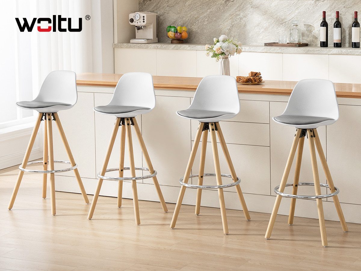 Woltu Barhocker (2 St), Design Stuhl, optimal Komfort, aus Kunstleder