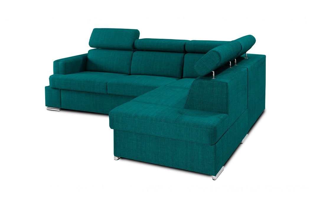 JVmoebel Ecksofa Bettfunktion Stoff Ecksofa Made L-Form Europe Couch Sofa Design, Blau in