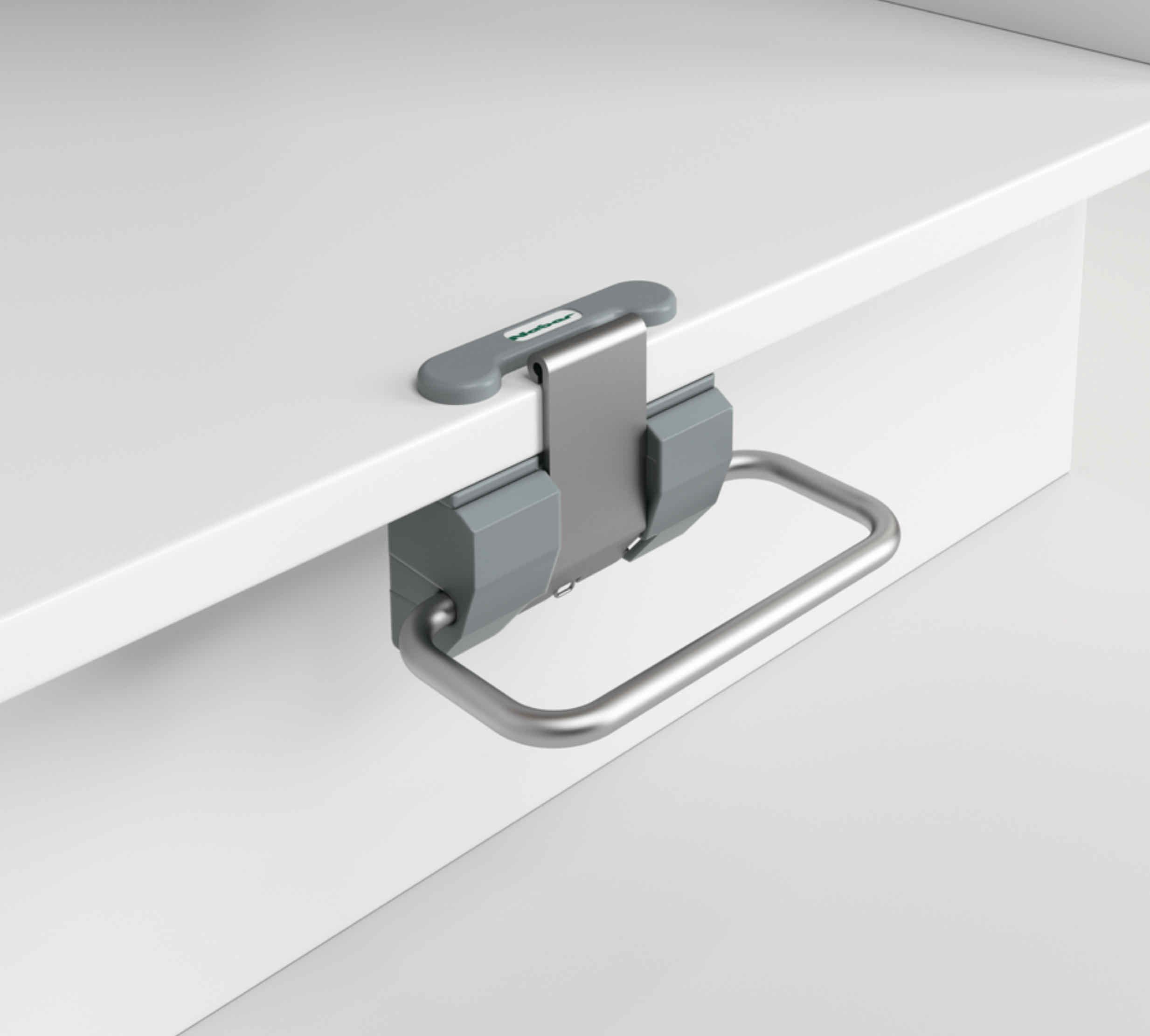 Naber Einbaumülleimer NABER Cox Cick®, dunkelgrau/chrom, manuelles Fusspedal