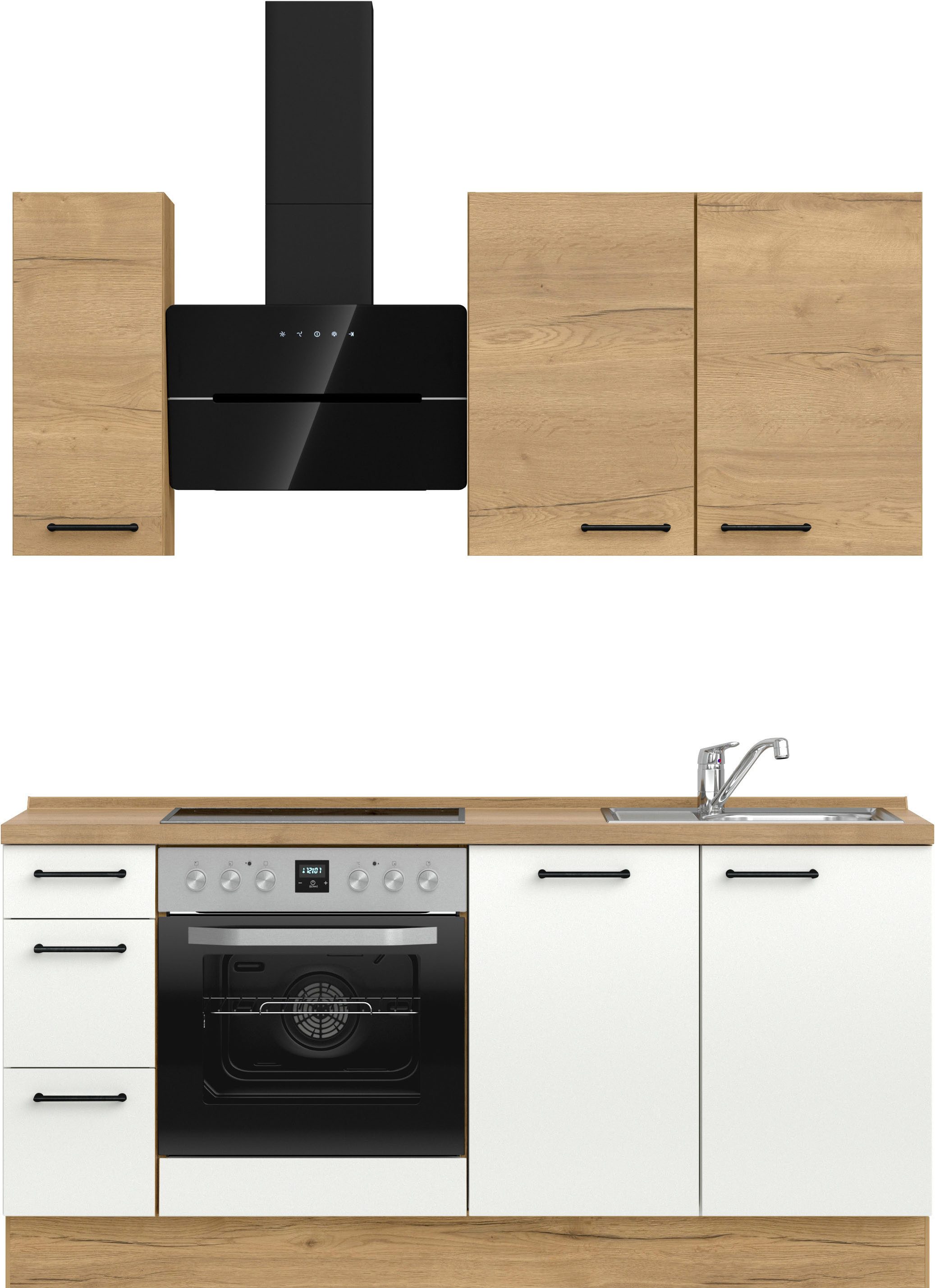 nobilia® Küchenzeile "MIAMI", NEU: individuell anpassbar mit gratis Profi-Beratung, vormontiert, Breite 180 cm, Ausrichtung wählbar, wahlw. mit E-Geräten