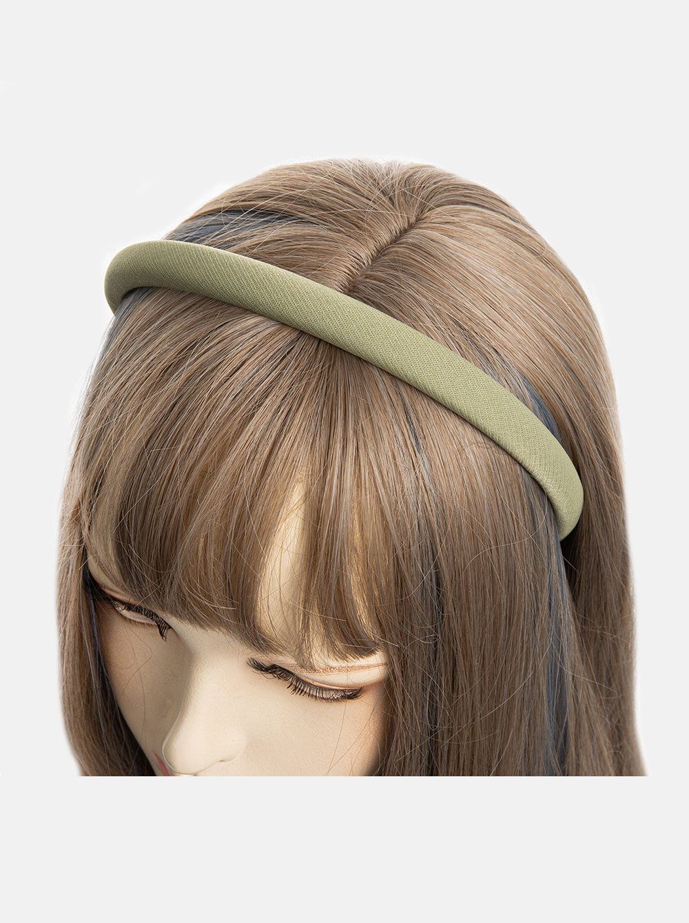 axy Haarreif Haarreif aus Stoff mit feinen Metallicfäden, gepolstertes Wunderschön Stirnband Haarschmuck Graugrün