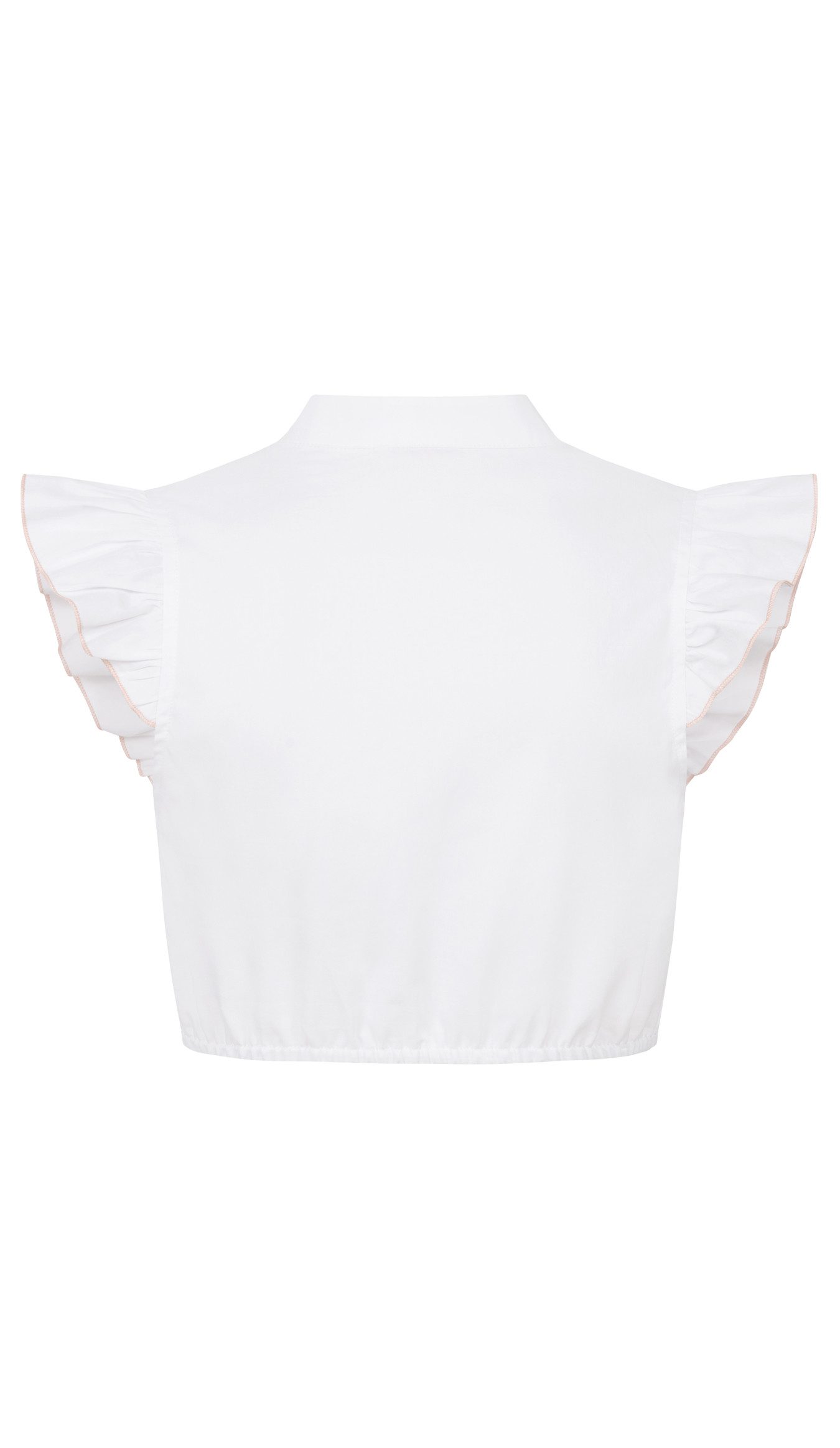 Nübler Dirndlbluse Dirndlbluse Carla Kurzarm in Weiß-Rosa von Nübler günstig online kaufen