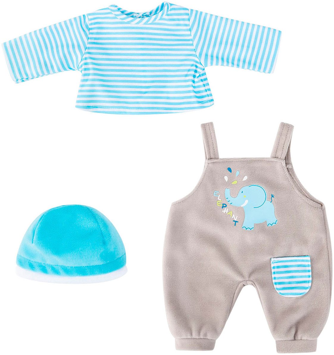 Bayer Puppenkleidung Obert/Latzh. Elefant (Set, 3-tlg) günstig online kaufen