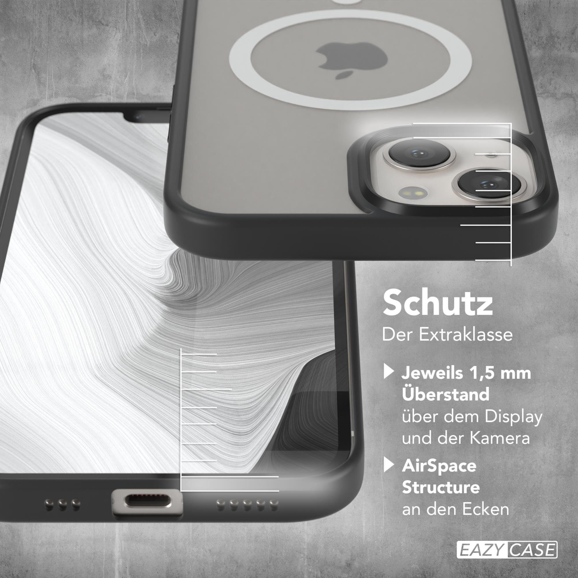 EAZY CASE Handyhülle Outdoor Case MagSafe Matt für Apple iPhone 13 6,1 Zoll, Outdoor Handy Hülle kompatibel mit Qi & MagSafe Silicon Case Schwarz