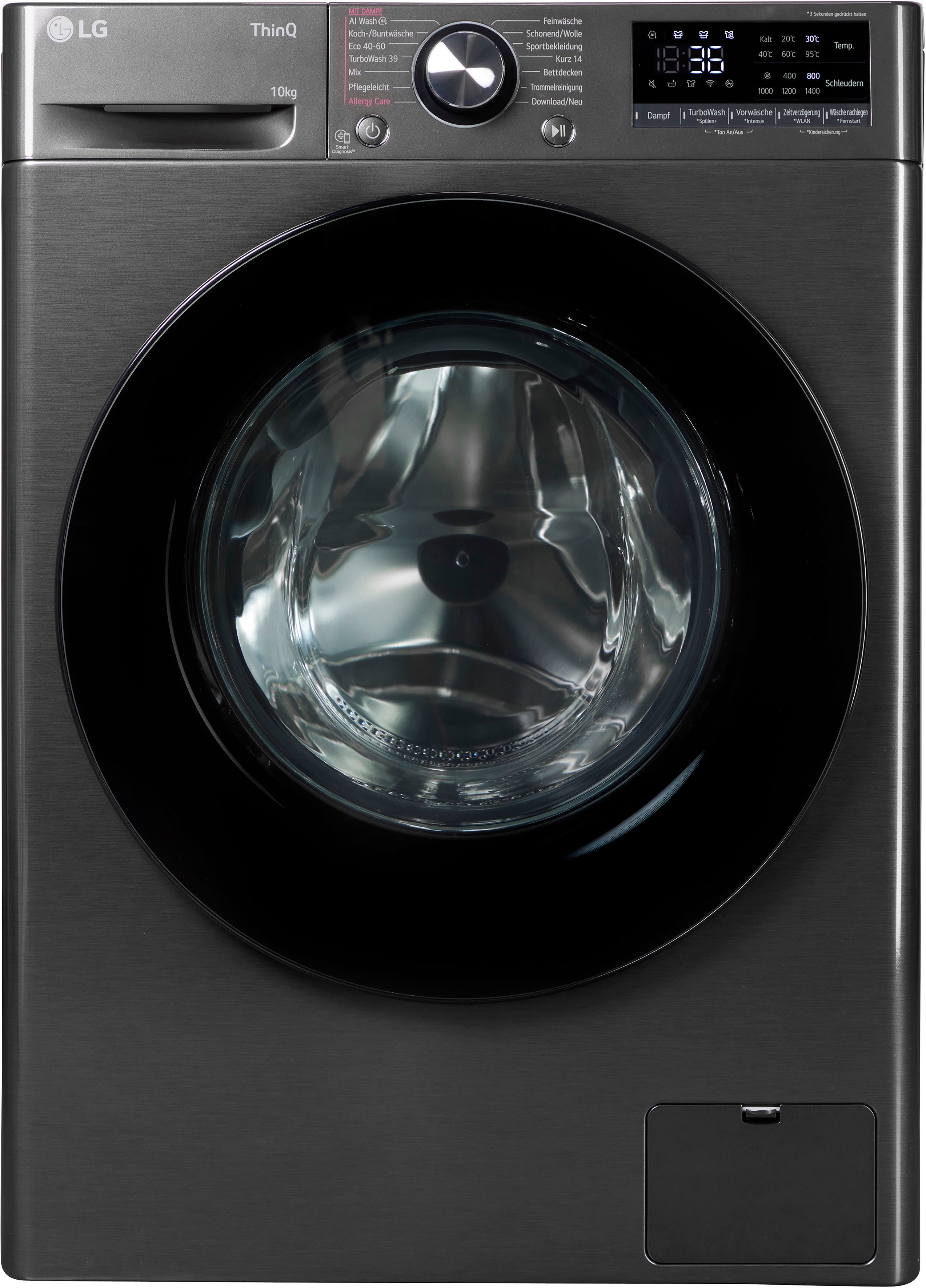 LG Waschmaschine F4WR700YB, 10 kg, 1400 U/min, AI Wash, ThinQ App inkl. Programm-Download