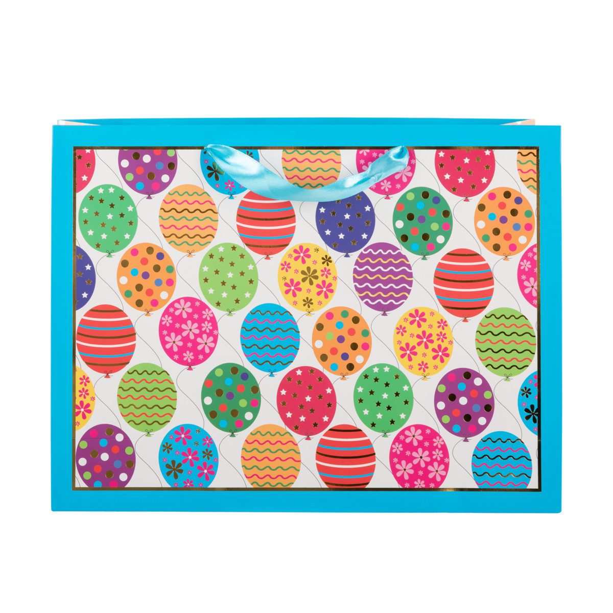 Idena Tragetasche Geschenktasche - Geburtstag, Ballon, 37 x 28,5 x 10,6 cm, 210g/m²