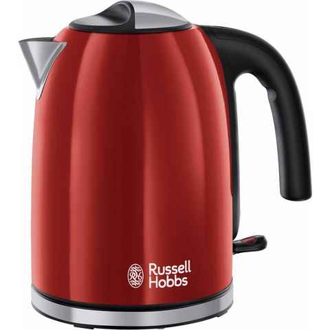 RUSSELL HOBBS Wasserkocher 20412-70 WK Colours Plus+ Flame Red, 1,7 l, 2400 W
