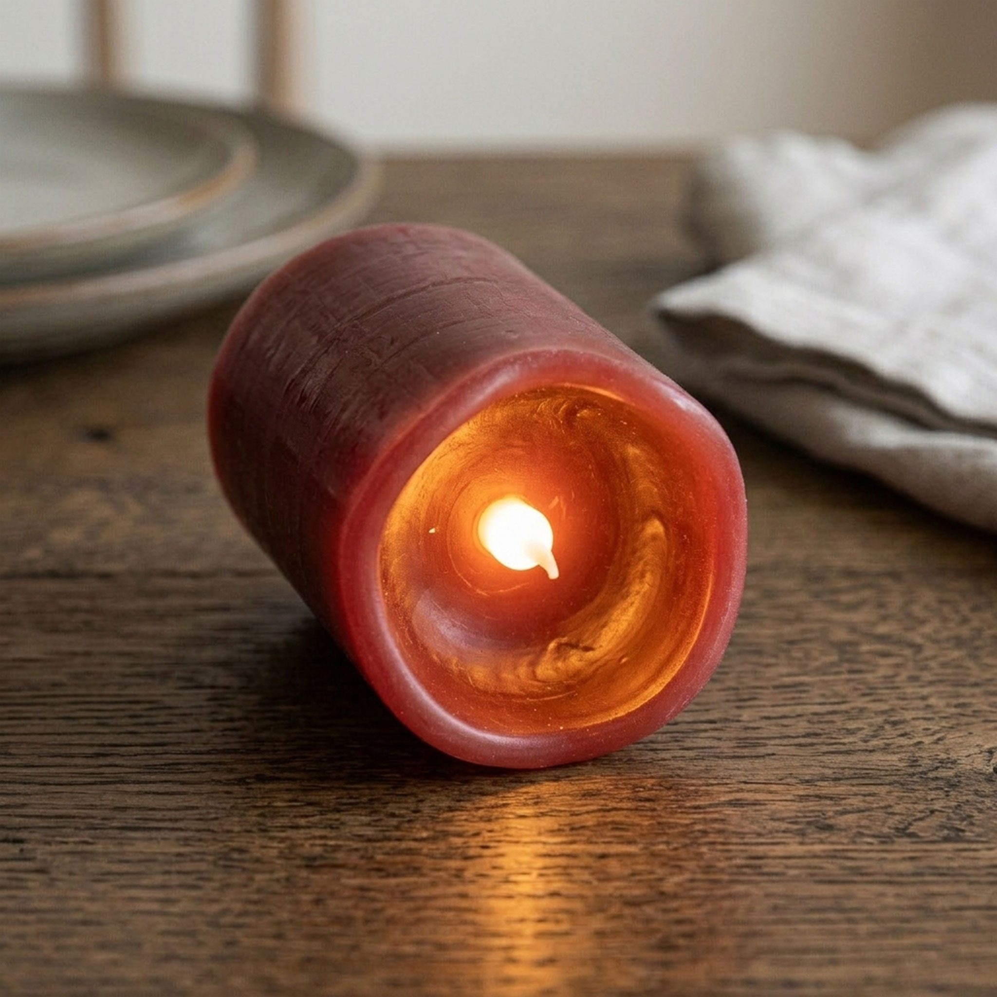 Spetebo LED-Kerze Künstliche Stumpenkerze mit Timer batteriebetrieben - 4er Set, Flammeneffekt, LED fest integriert, warm weiß, Deko Kerze für Innen – Bild 5 von 5