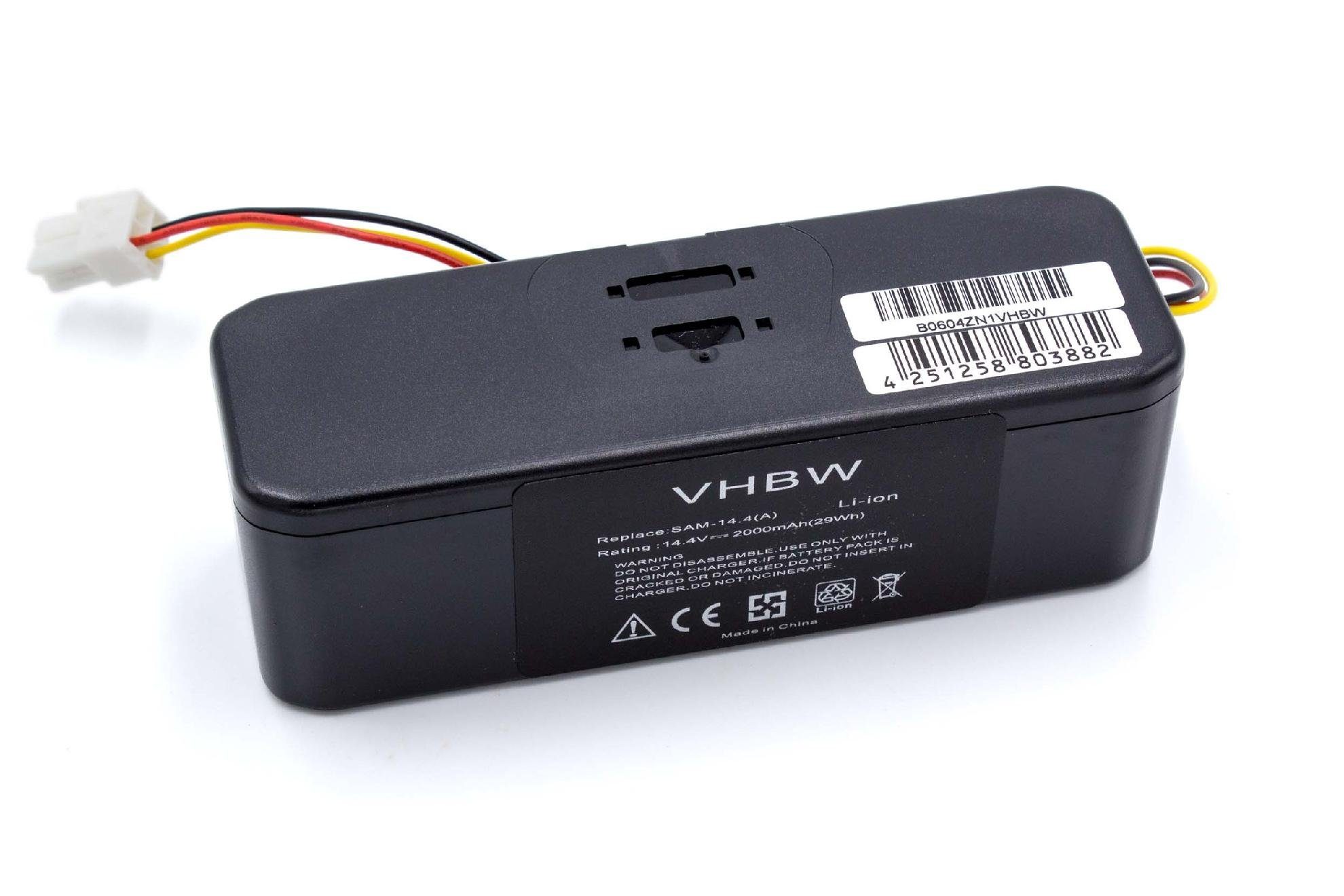 vhbw Staubsauger-Akku passend für Kompatibel mit Samsung Navibot VR10ATBATRD/SW, VR10ATBATGY/SW Haushalt Staubsauger (2000mAh, 14,4V, Li-Ion) 2000 mAh