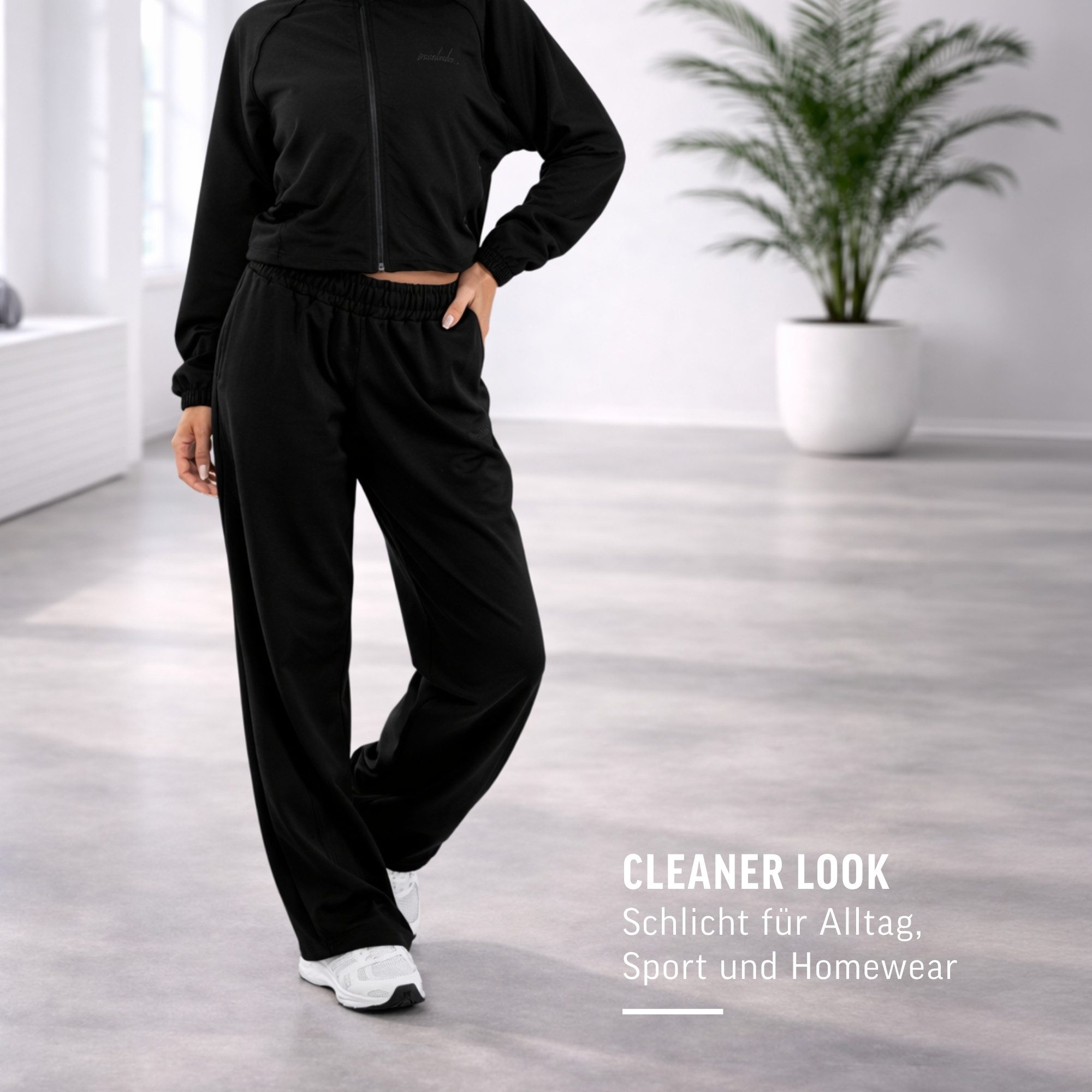 Smilodox Jogginghose Ylena, Sweatpants Damen, Loose Fit, Wide Leg mit Tunnelzug, Sport Elastischer Bund, Kordelzug, weites Bein, Logo, Gym & Homewear
