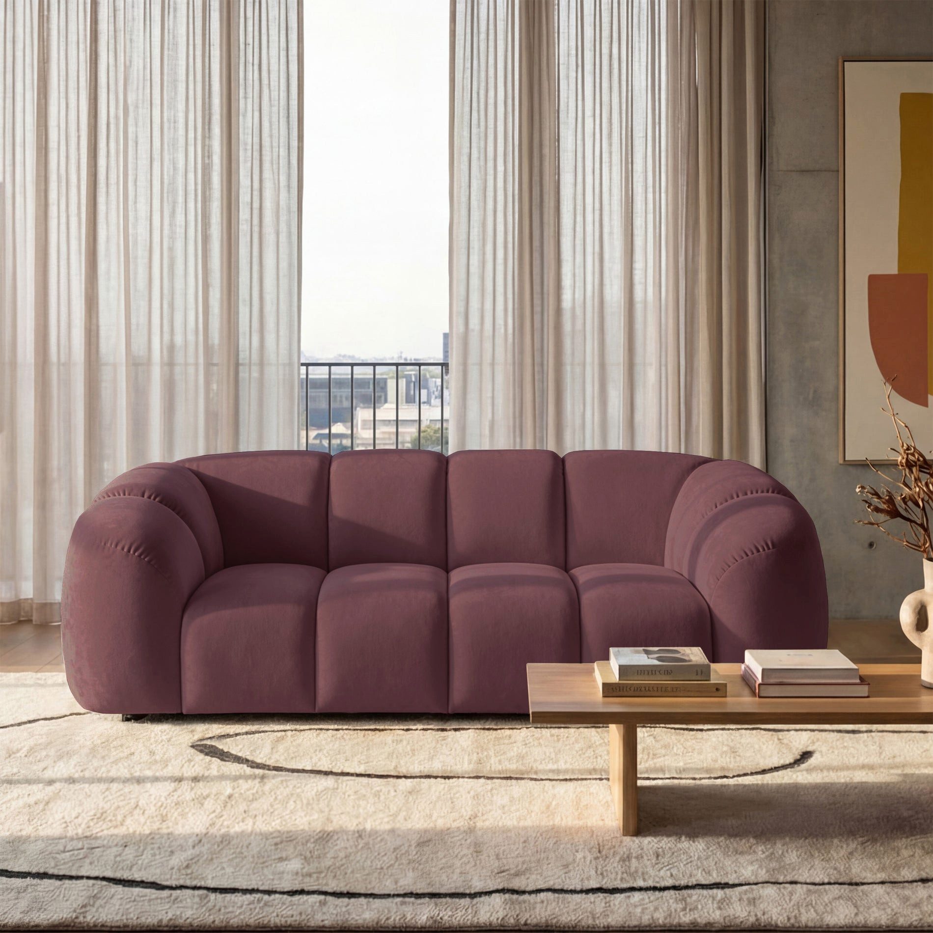 Selsey Schlafsofa, 3-Sitzer-Sofa Millma, Samt, Rosa
