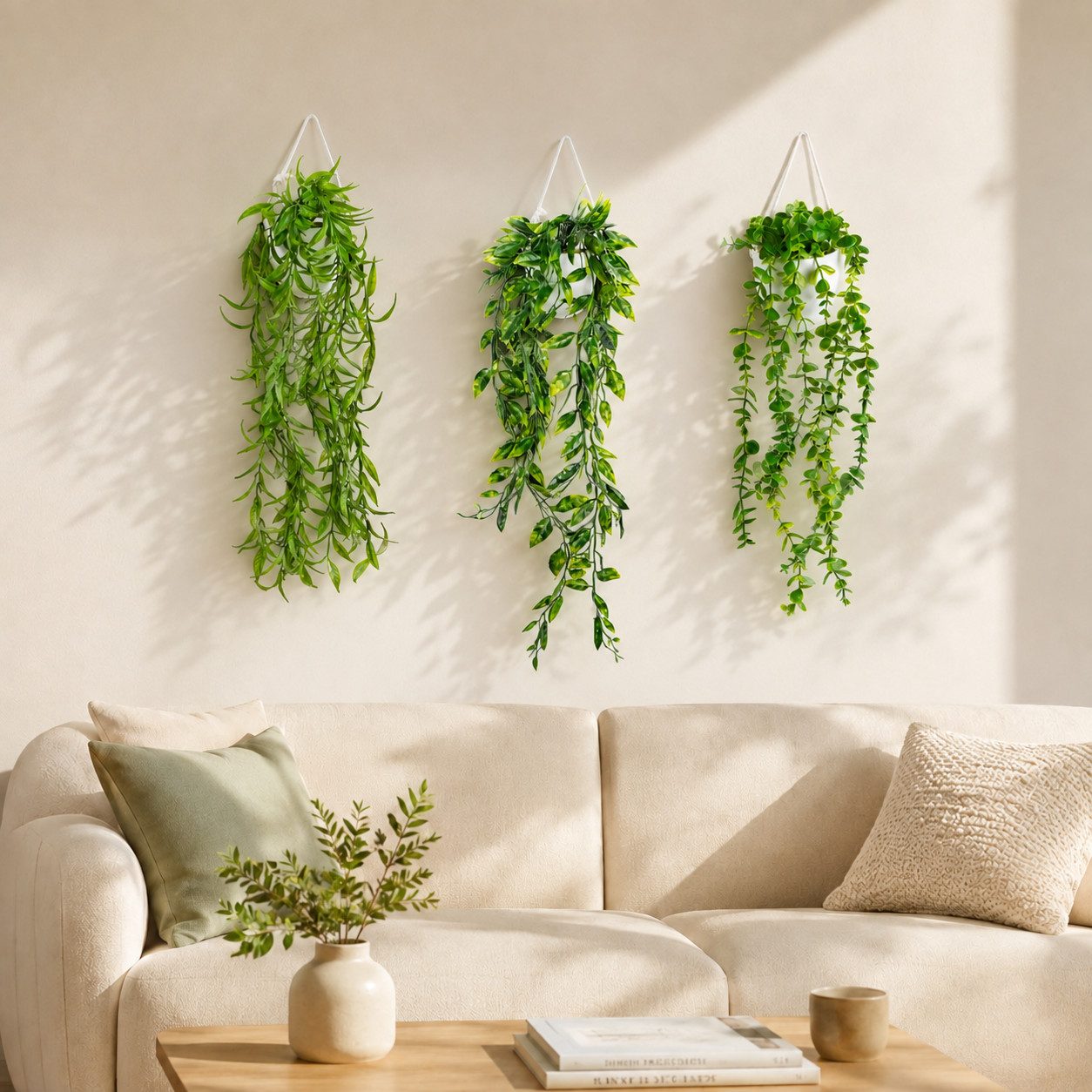 Kunstpflanze Künstliche hängepflanzen im Keramiktopf, Kunstpflanze hängend Efeu, Eukalyptus, Monstera, Zebrapflanze, PASCH – Bild 4 von 5