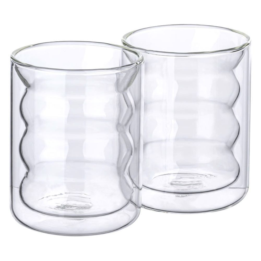 Mulex Latte-Macchiato-Glas Mulex Gläser Set San Diego, 2-tlg., Borosilikatglas, doppelwandig, ideal f. Kaffee, Cappuccino, Latte Macchiatto, 2tlg