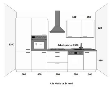 Küchen-Preisbombe Küchenzeile Lara Grau + Weiß 310 cm Küche Einbauküche Küchenblock Singleküche