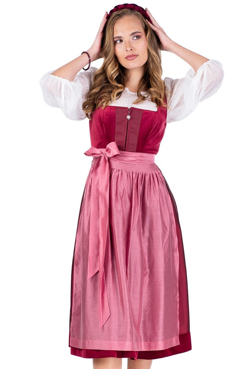 Spieth & Wensky Dirndl Samt Dirndl 2tlg. - FRANCES - rot günstig online kaufen