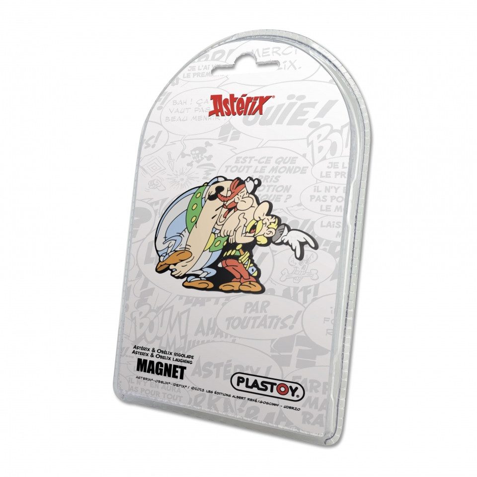 Plastoy Spiel, Asterix und Obelix lachend - Magnet