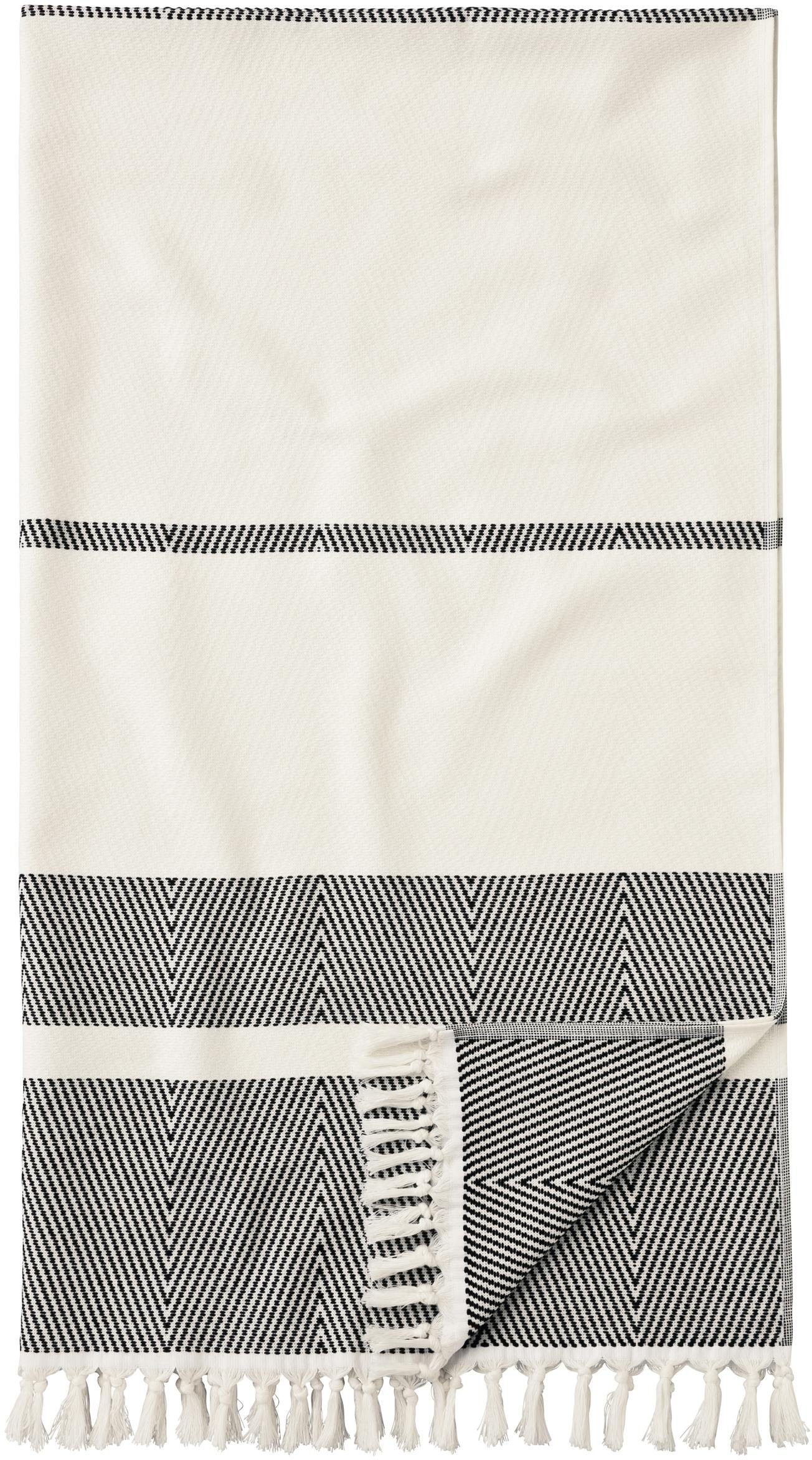 Egeria Hamamtuch Pestemal Herri, Hamam Frottier (1-St), 100x180 cm, mit Muster & Fransen, ideal als Strandtuch grau | Alle Handtücher