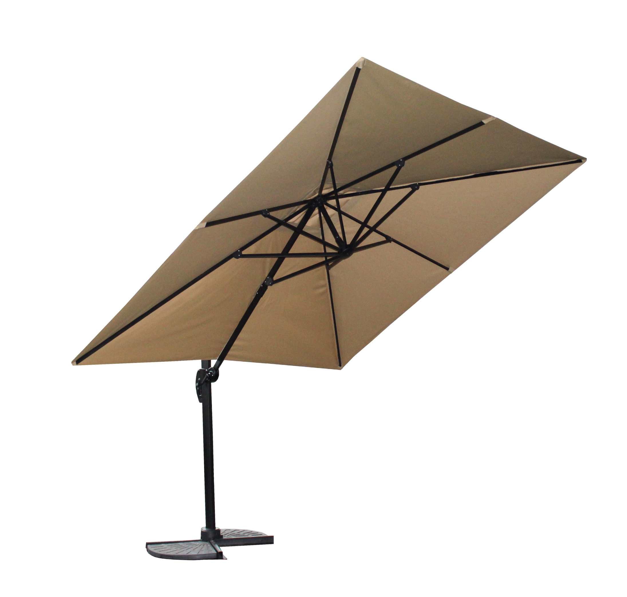 BBG Pavillon Rom Sonnenschirm Aluminium Mast Eisen Streben, (200g Polyesterbespannung mit 360° drehbarem Standfuß für Garten und Terrasse)