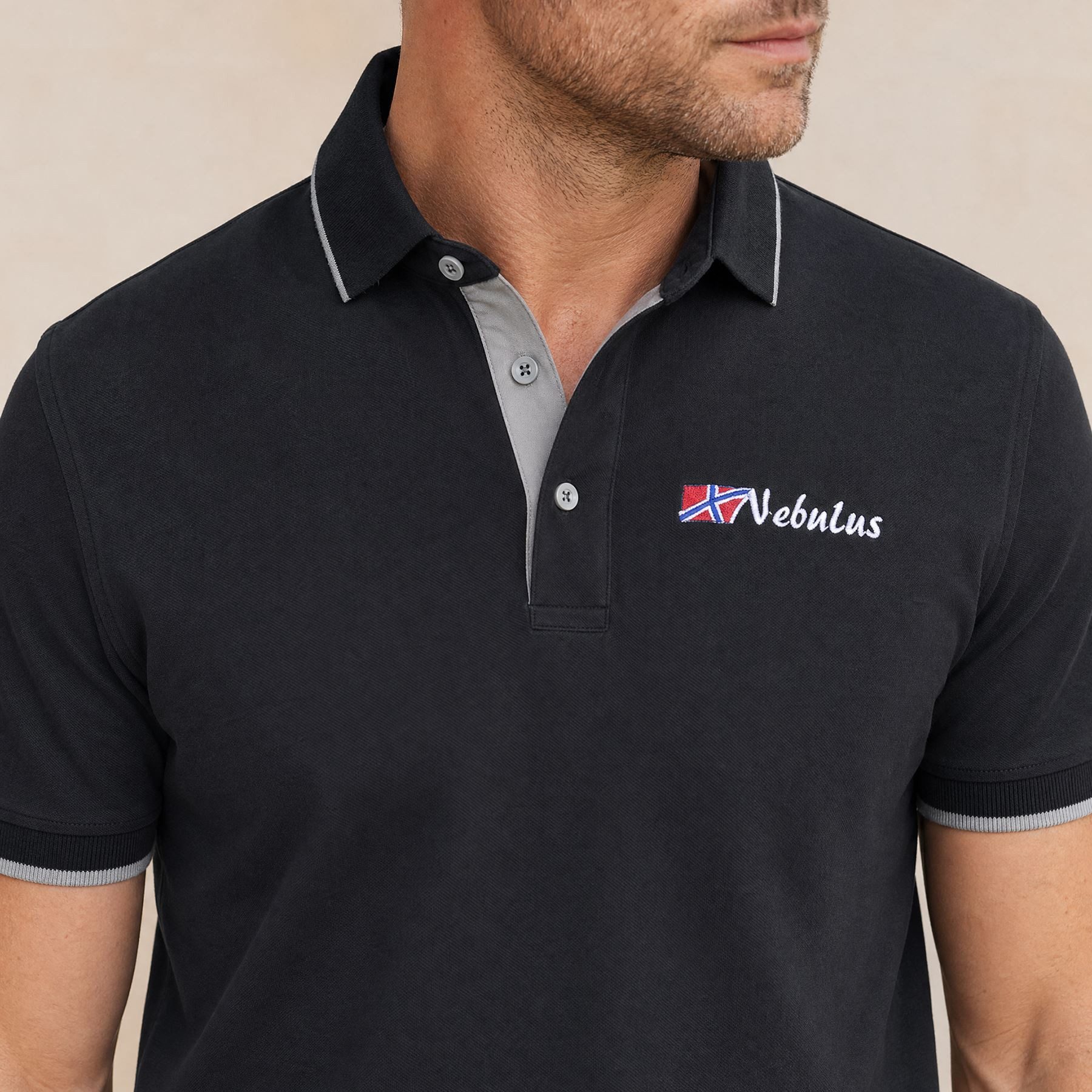 Nebulus Poloshirt LASTONE, P6751 - Herren, schwarz-grau, XXL