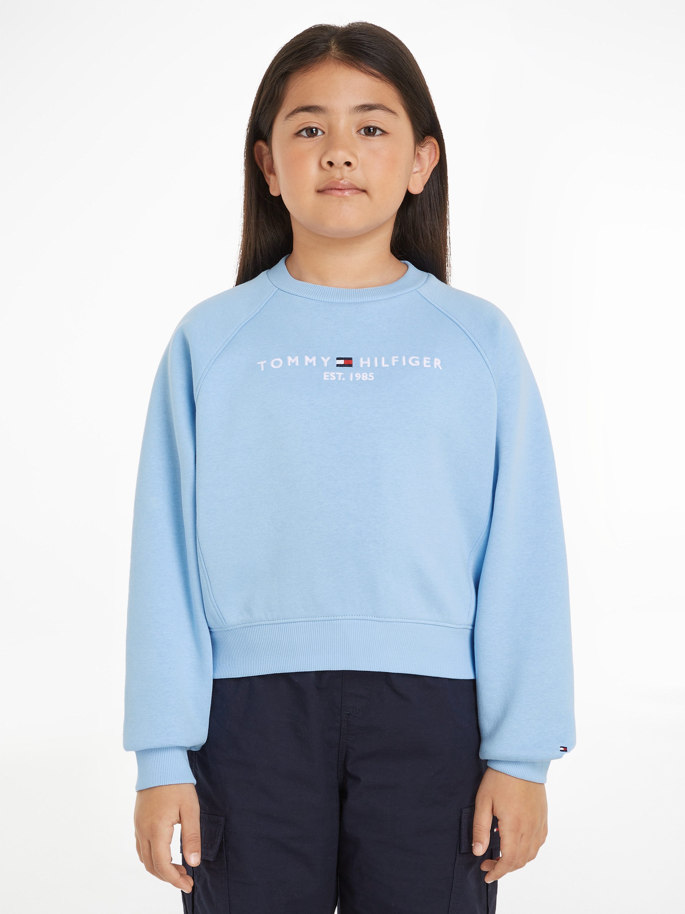 Tommy Hilfiger Sweatshirt ESSENTIAL EMBROIDERED FLEECE CN Kinder bis 16 Jahre mit Logoprägung