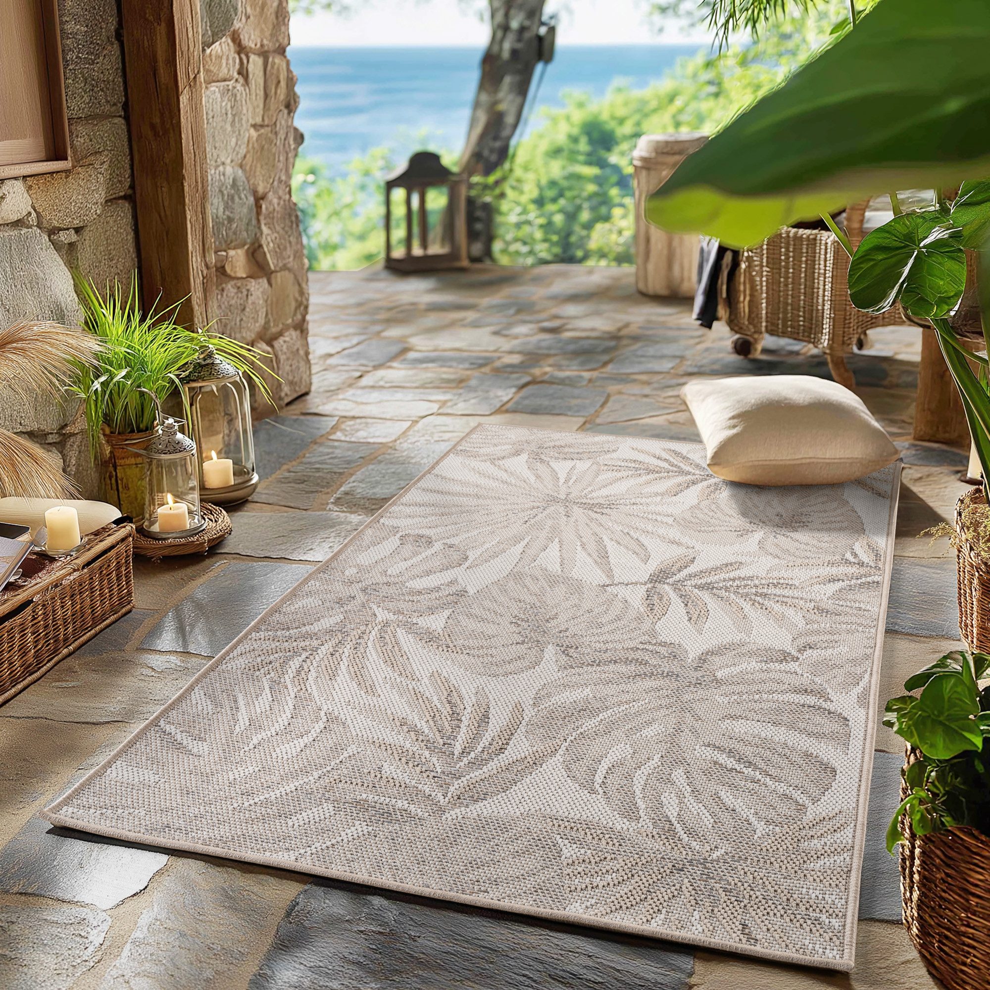 SIMPEX24 Outdoorteppich Boho Design, Läufer, Höhe: 5 mm, Outdoor Teppich We günstig online kaufen