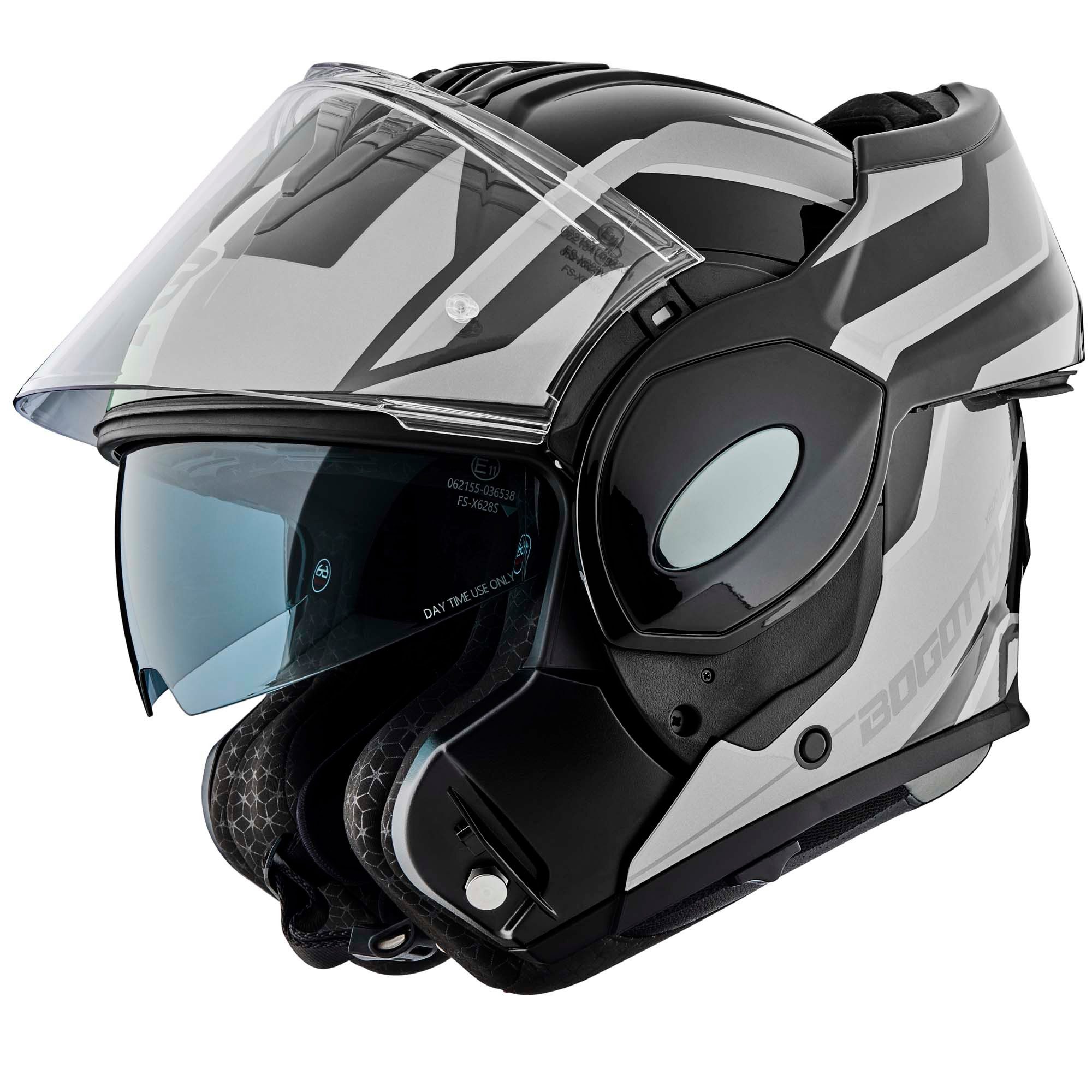 Bogotto Motorradhelm FS-X600 Vyda Klapphelm, vorbereitet für Kommunikationssystem,integriertes Sonnenvisier