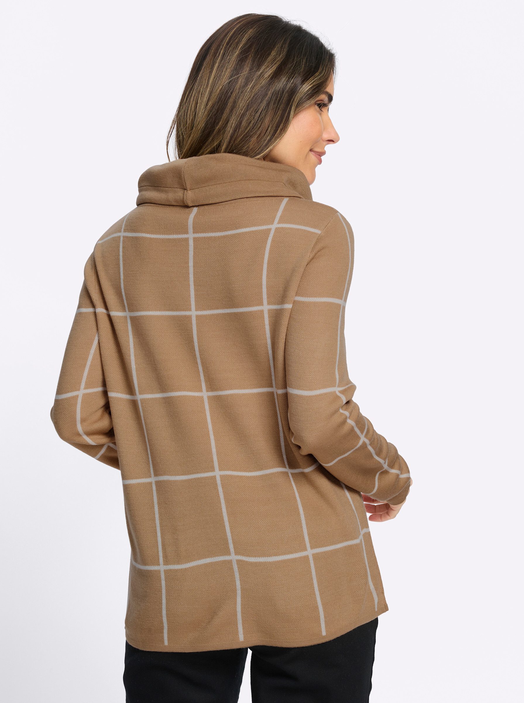 Sieh an! Strickpullover Rollkragen-Pullover Langarm Jacquard