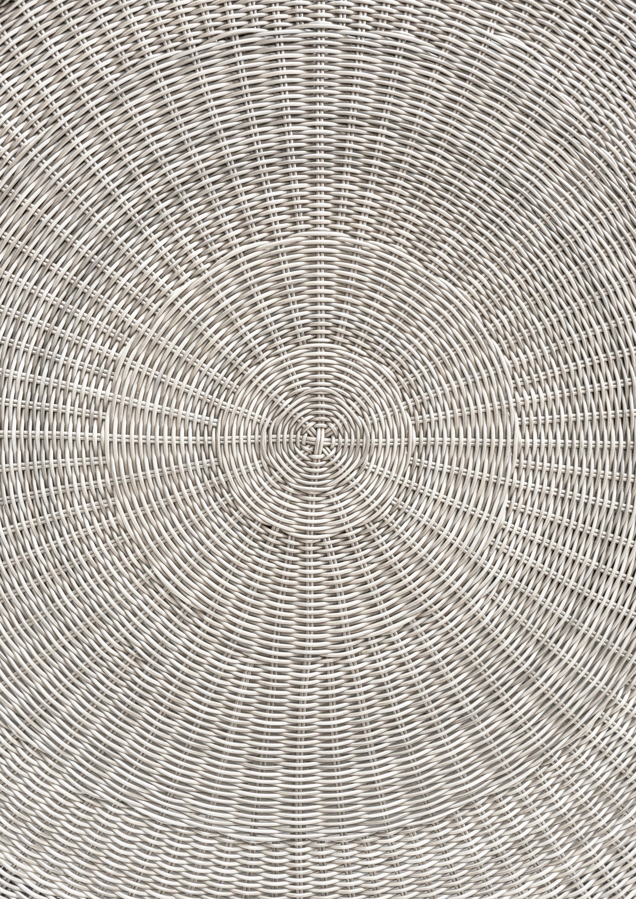 Polyrattan, Ø Destiny LUNA, aufgelegter Glasplatte 58cm weiß aus mit Drehteller