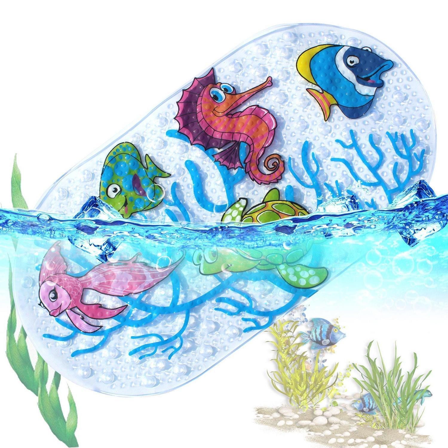 LuxusKollektion Wanneneinlage Badewannenmatte Kinder Ocean World 39x69cm, B: 39 cm, L: 69 cm