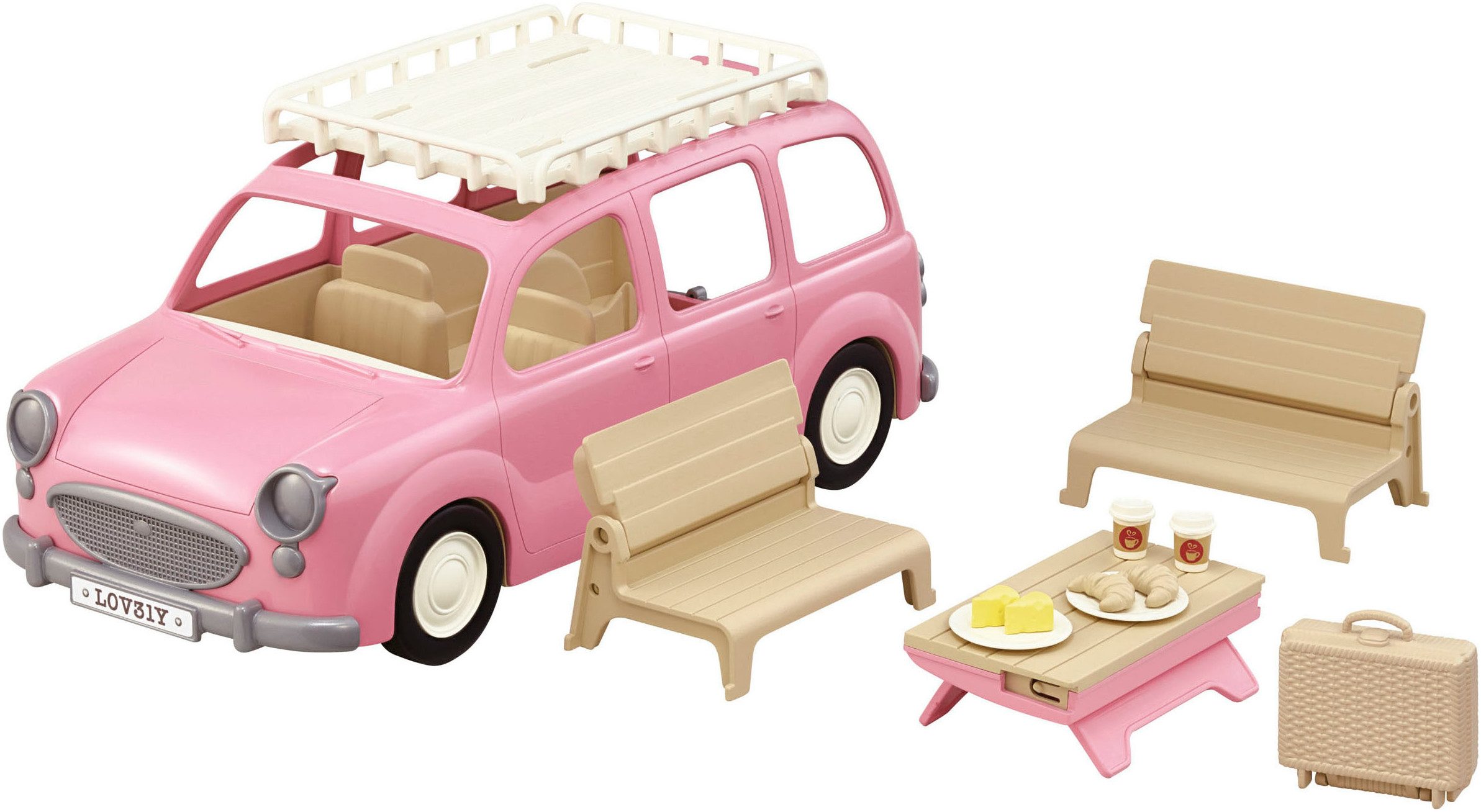 Sylvanian Families Spielzeug-Auto Spielset Familienauto mit Picknickzubehör (5535)