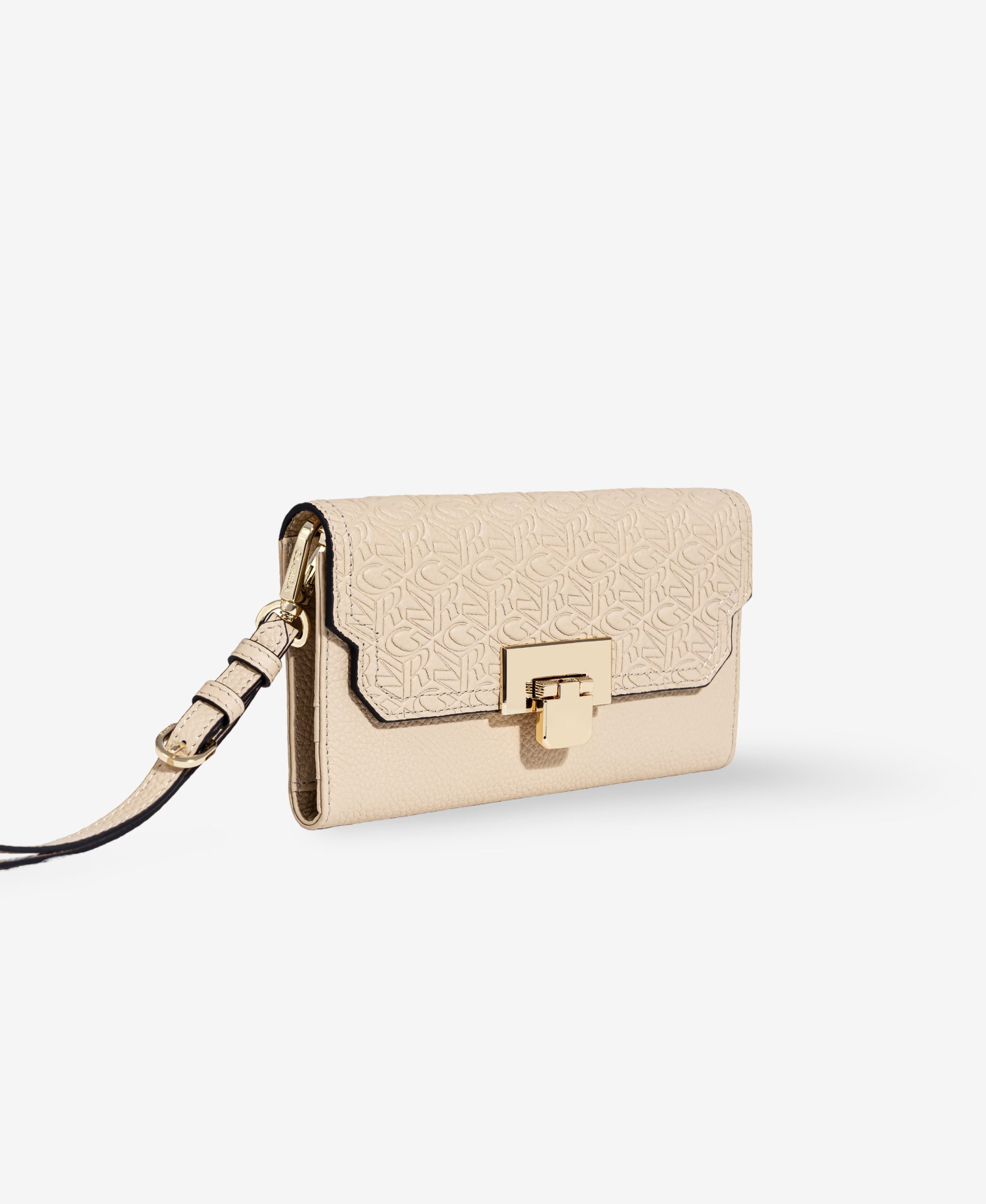 GLAMIRA Handtasche Glamouré Soir Beige Geldbörse (Set, 2-tlg., mit Kartenetui), abnehmbares handgelenkband